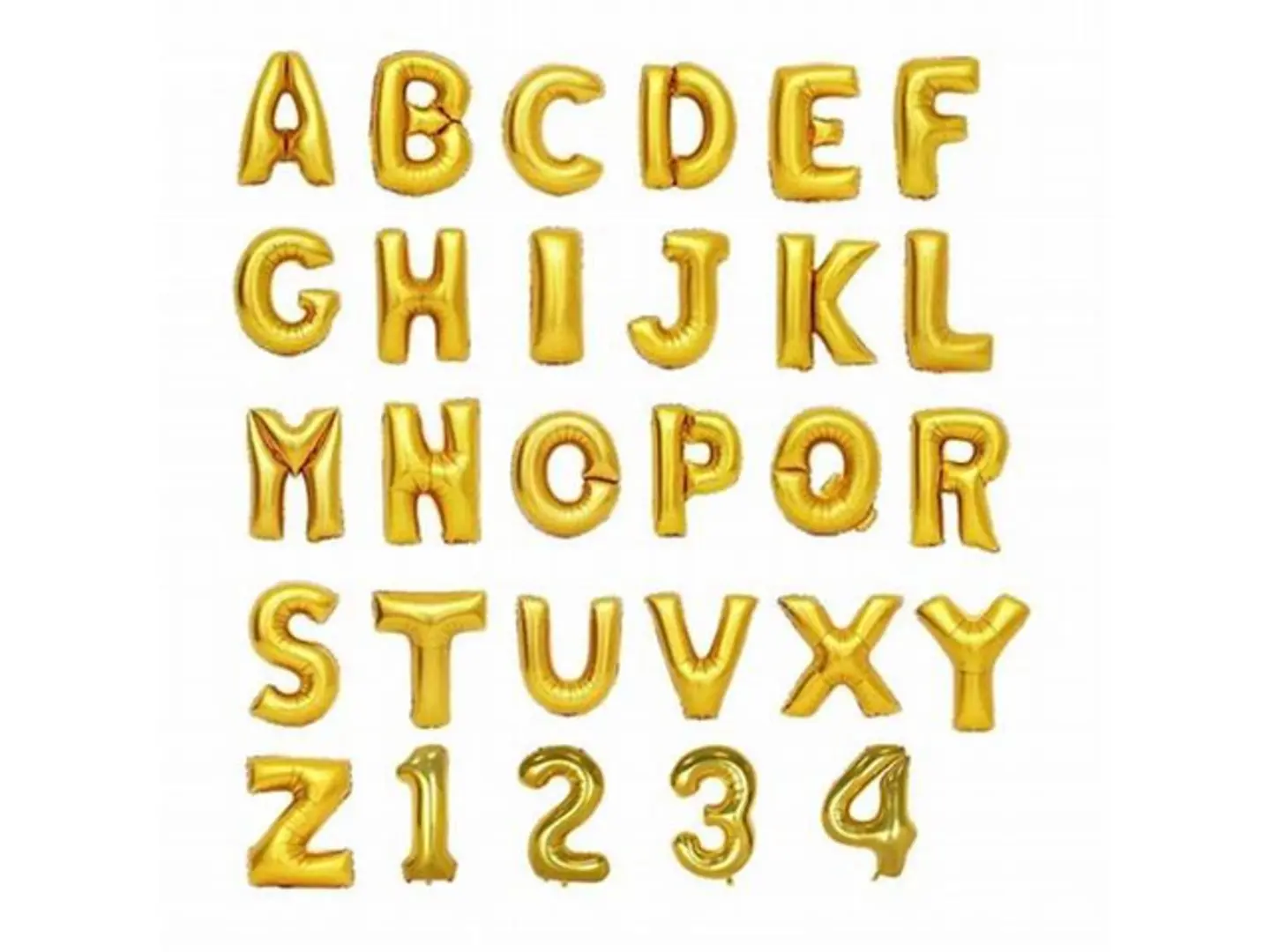 Golden Letters And Numbers Helium Fly