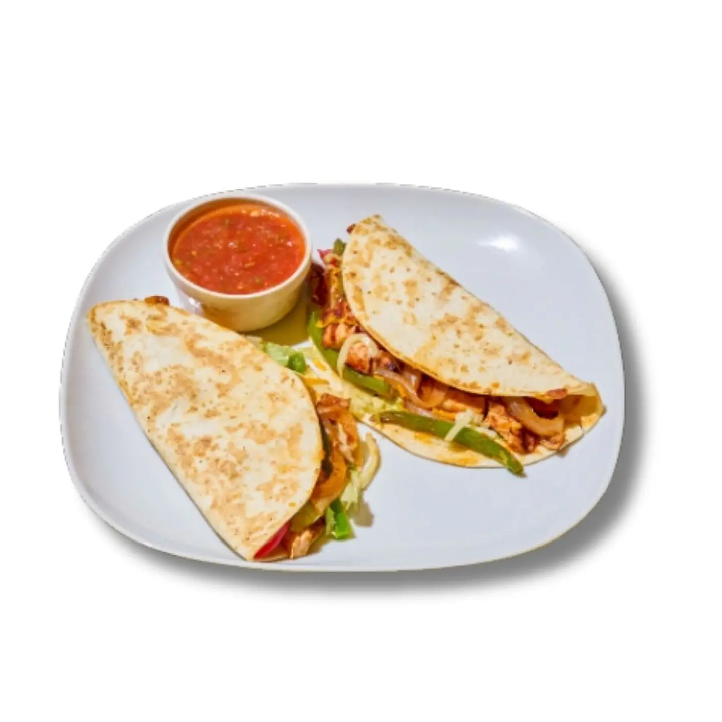 تاكو دجاج طري مشوي على اللهب