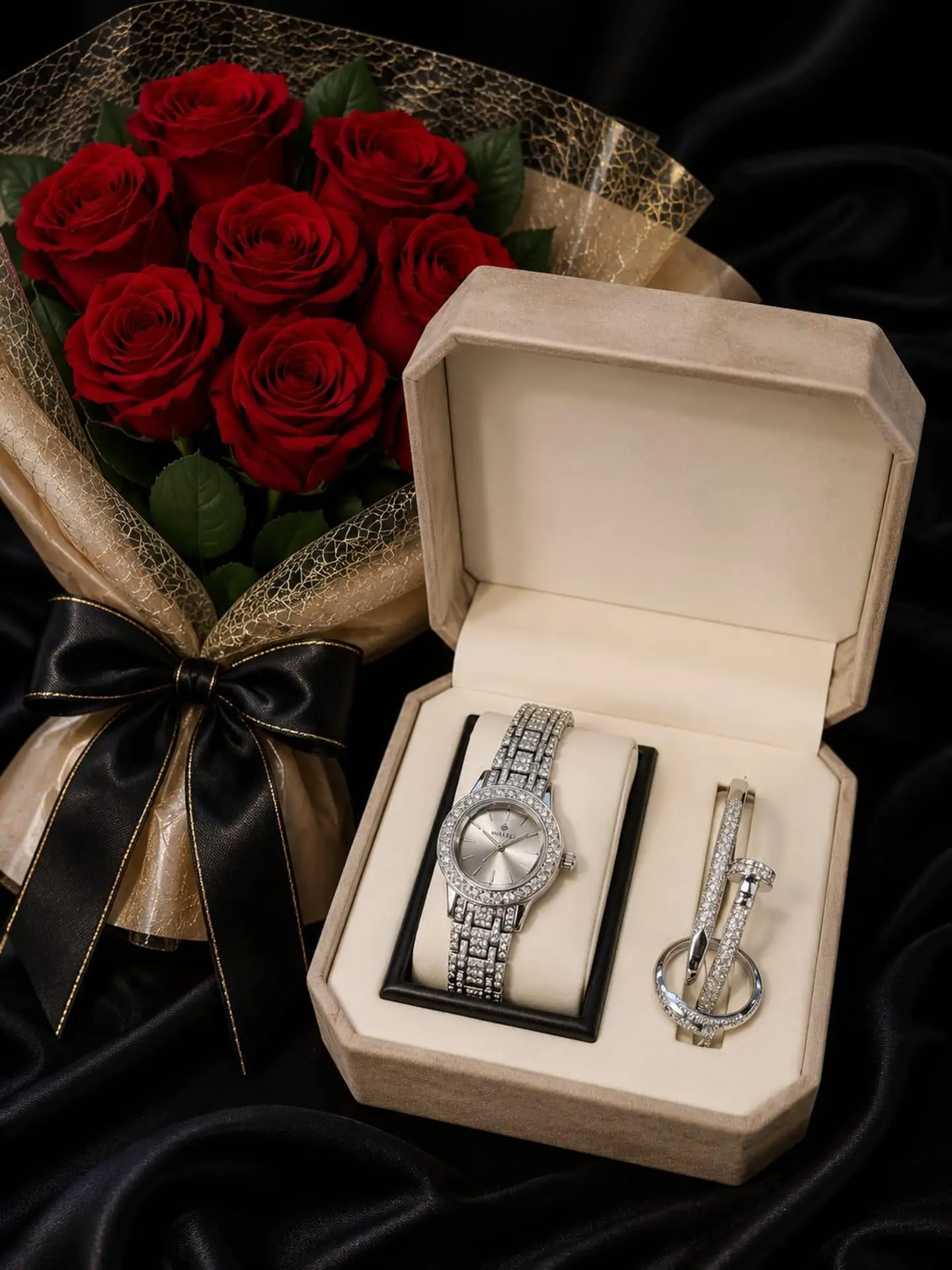 Women's Watch With A Bouquet Of Roses 3
