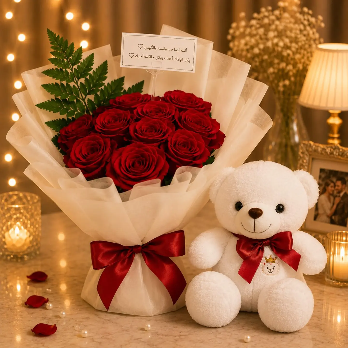 Teddy Bear With Roses 3