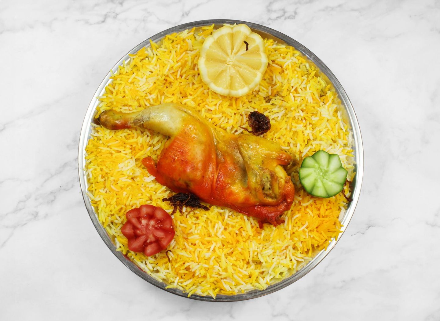 نصف دجاج مندي أرز شعبي