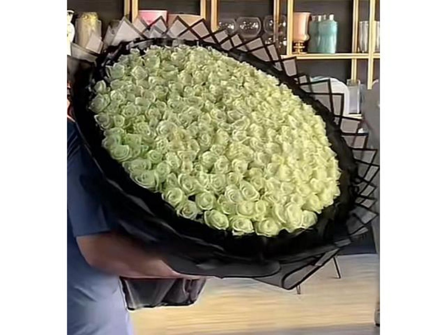 A Large Bouquet Of White Roses