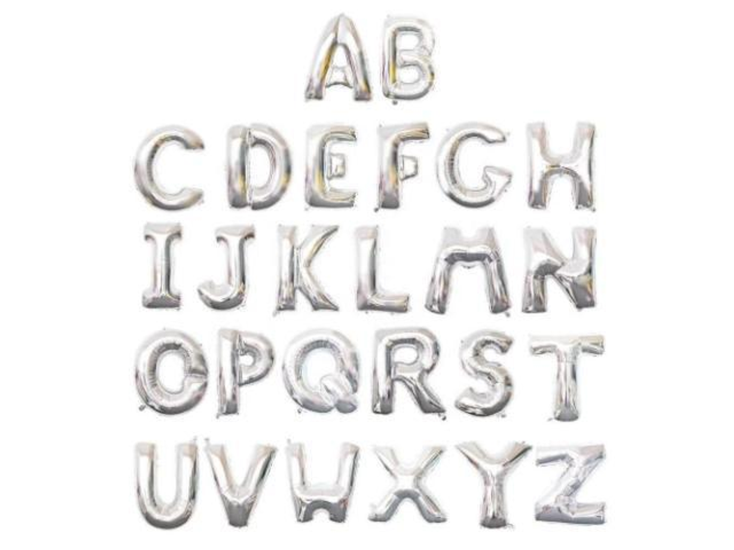 بالون هيليوم احرف كبيرة فضي