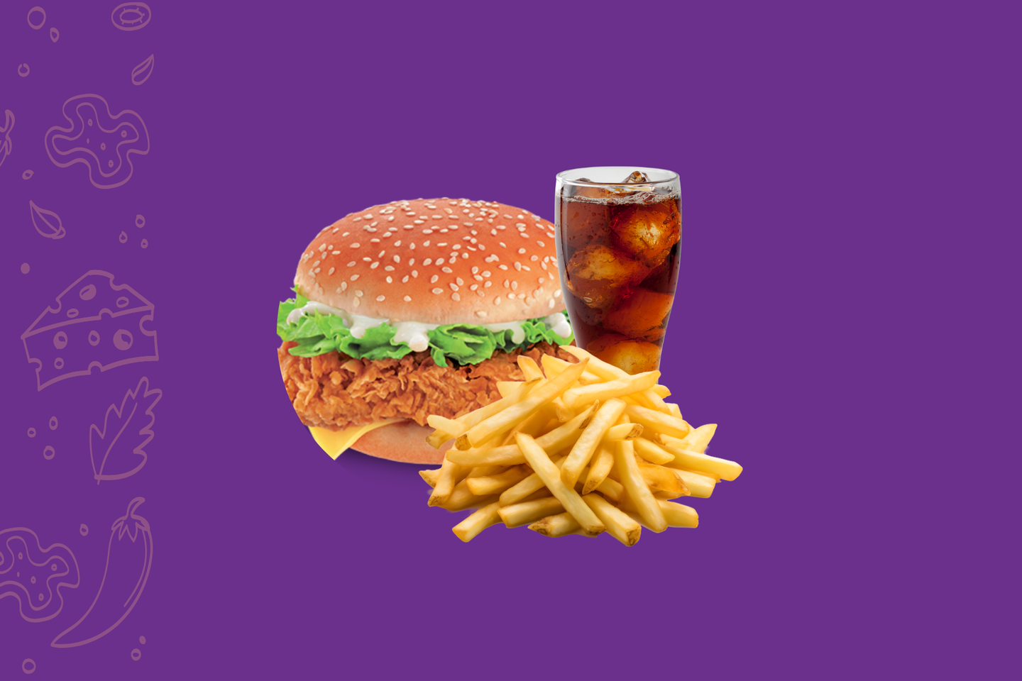 وجبة برجر كرسبي الدجاج عادي