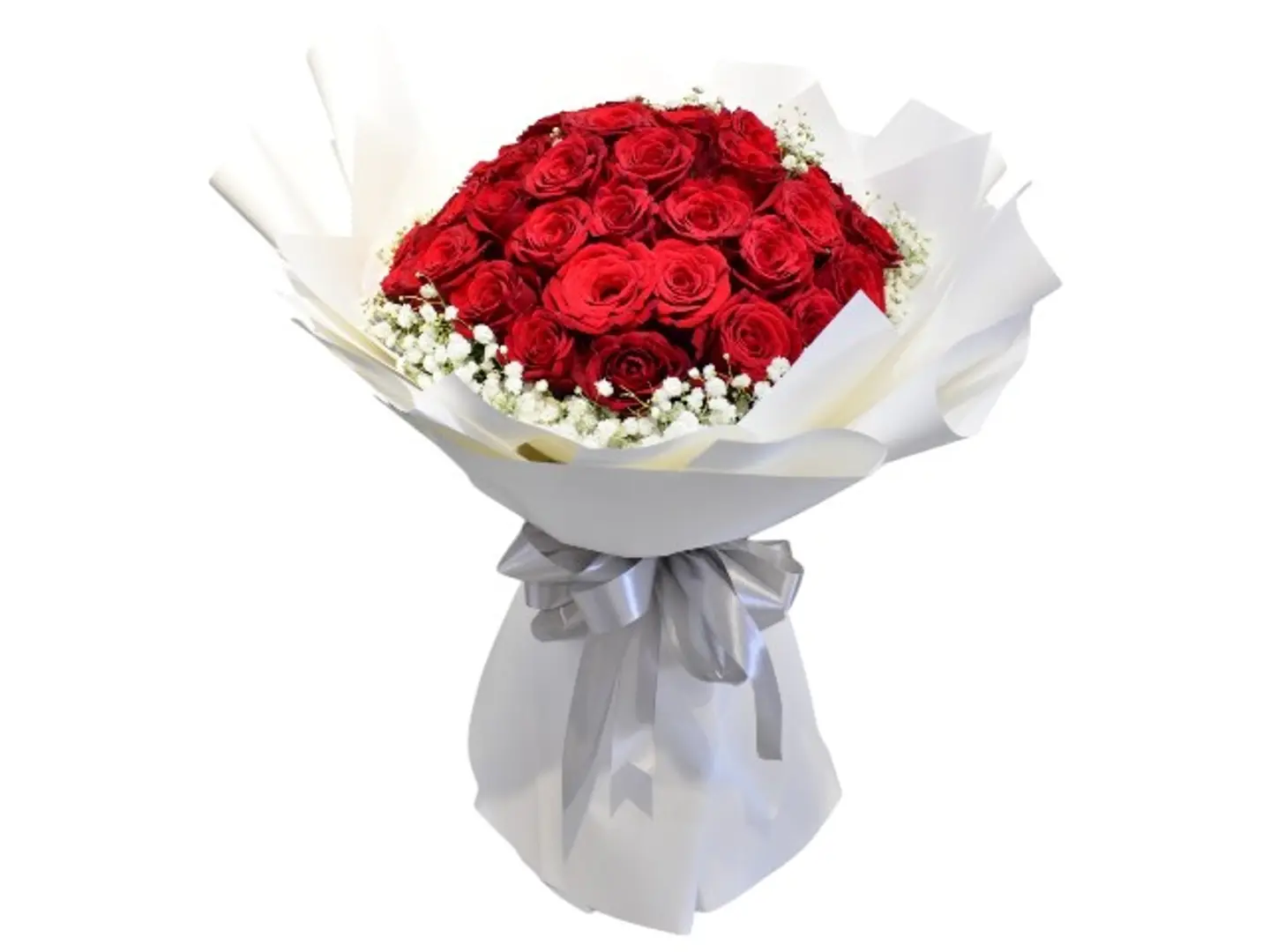 2022 Hand Bouquet With 40 Red Roses And Accessories
