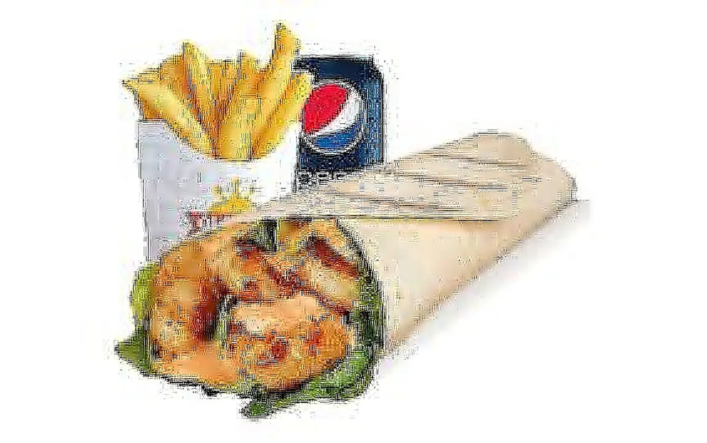 سندوتش قمبري +بطاطس +مشروب غازي