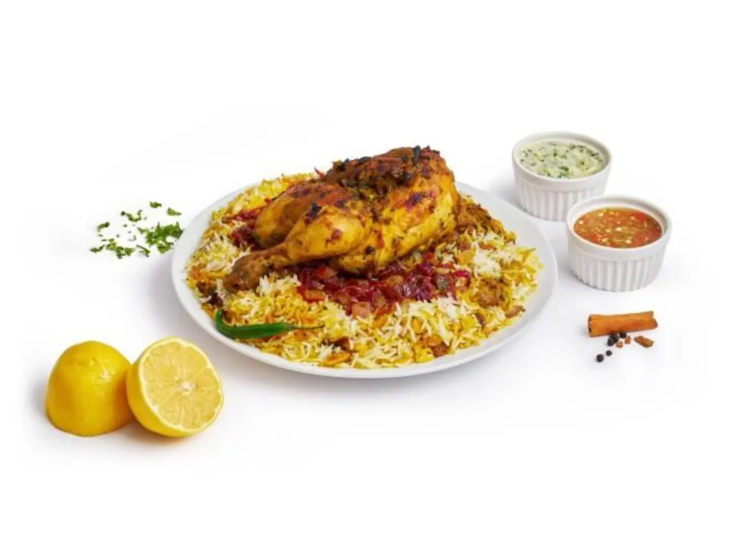 نص دجاج برياني مع رز