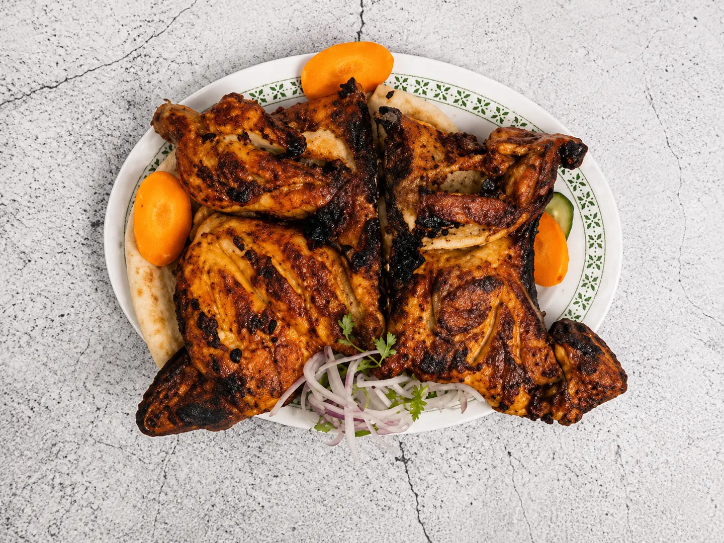 دجاج على فحم ساده - نص حبة دجاج