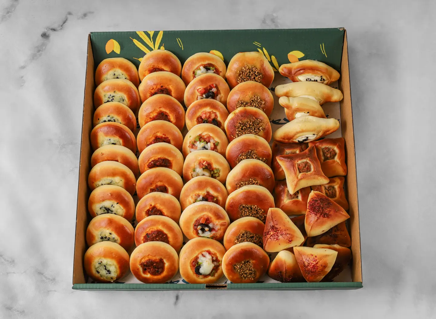 بوكس فطائر ميني سواريهات 50 حبة وقت تجهيز 40 دقيقة