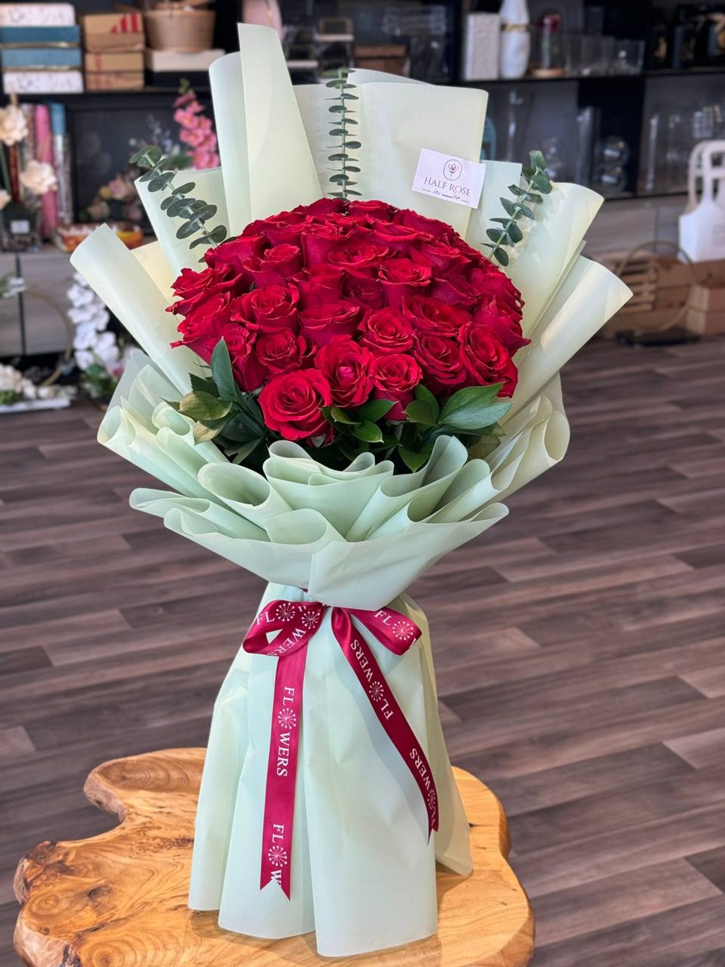 باقة حب احمر جوري 5
