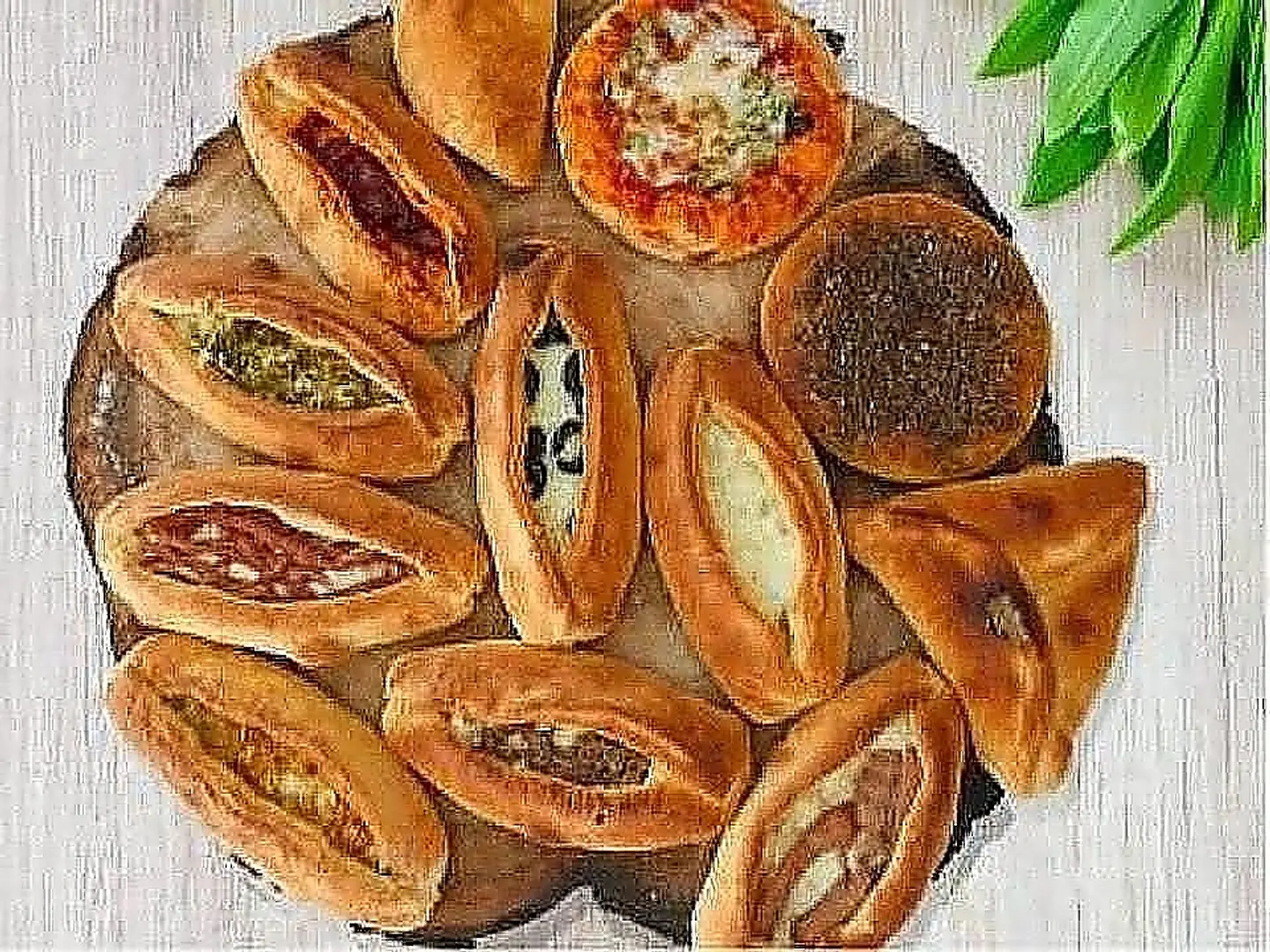 مشكل فطاير مع كبه ورق عنب