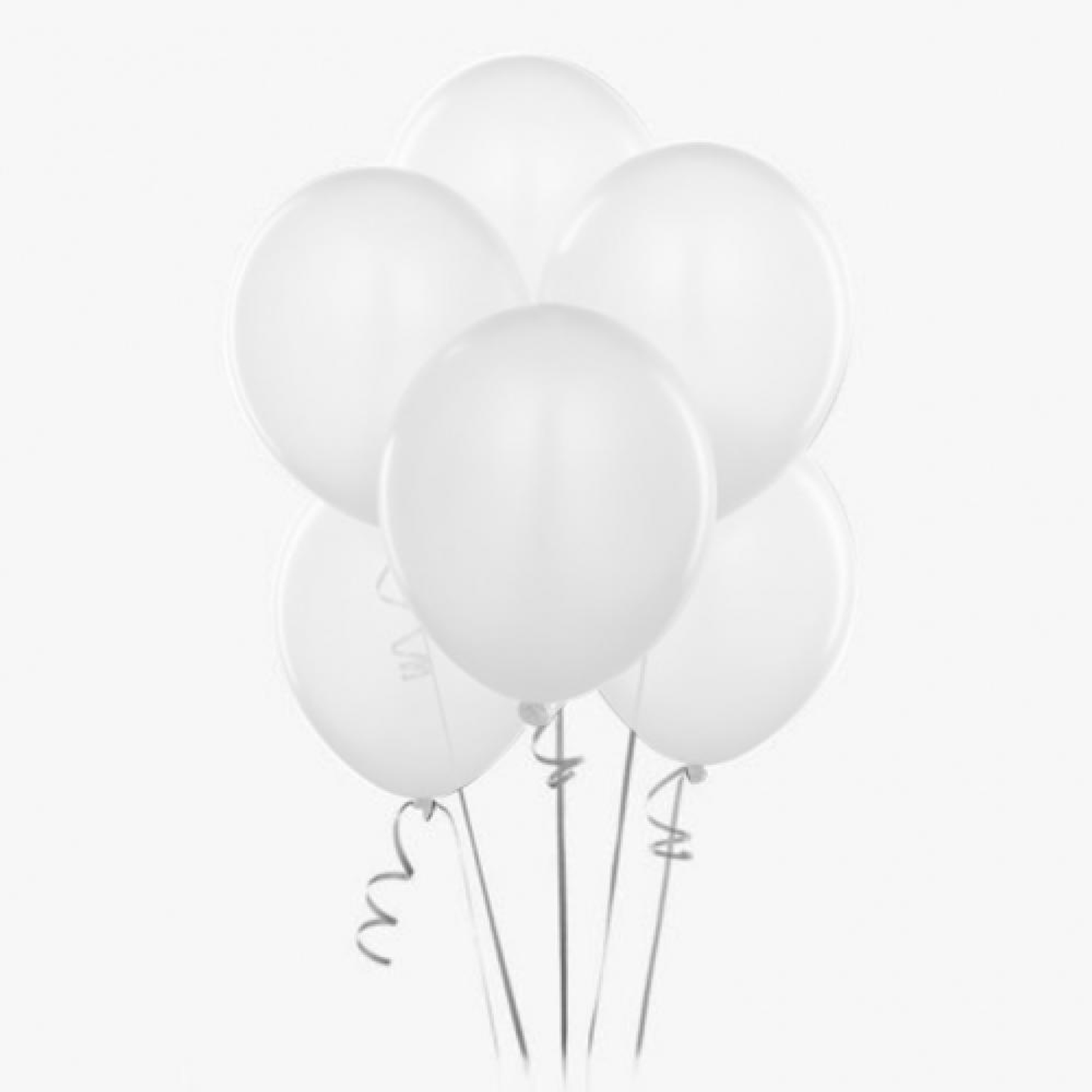 بالون ابيض 6 حبات