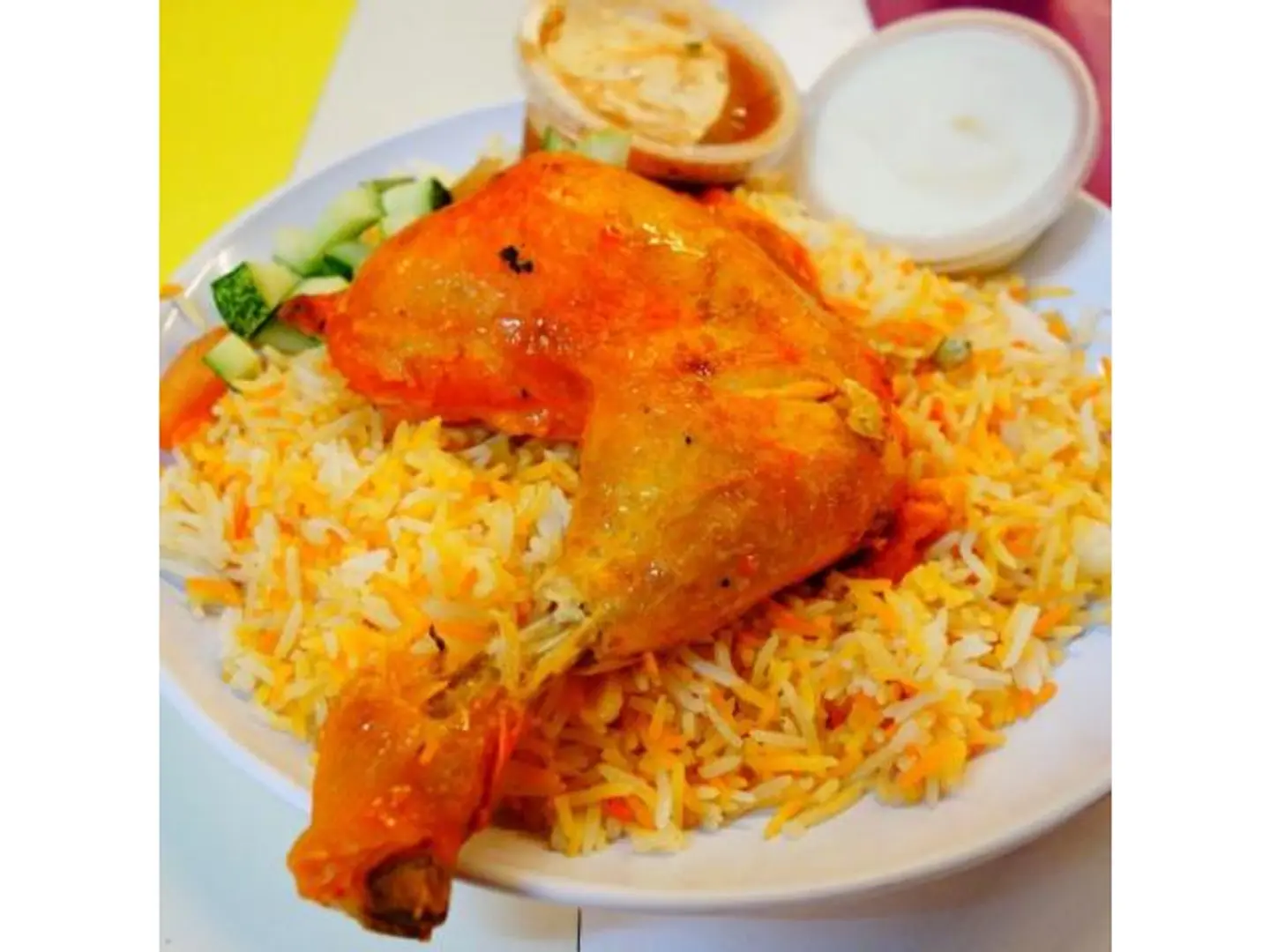 نص حبه دجاج مندي مع الرز