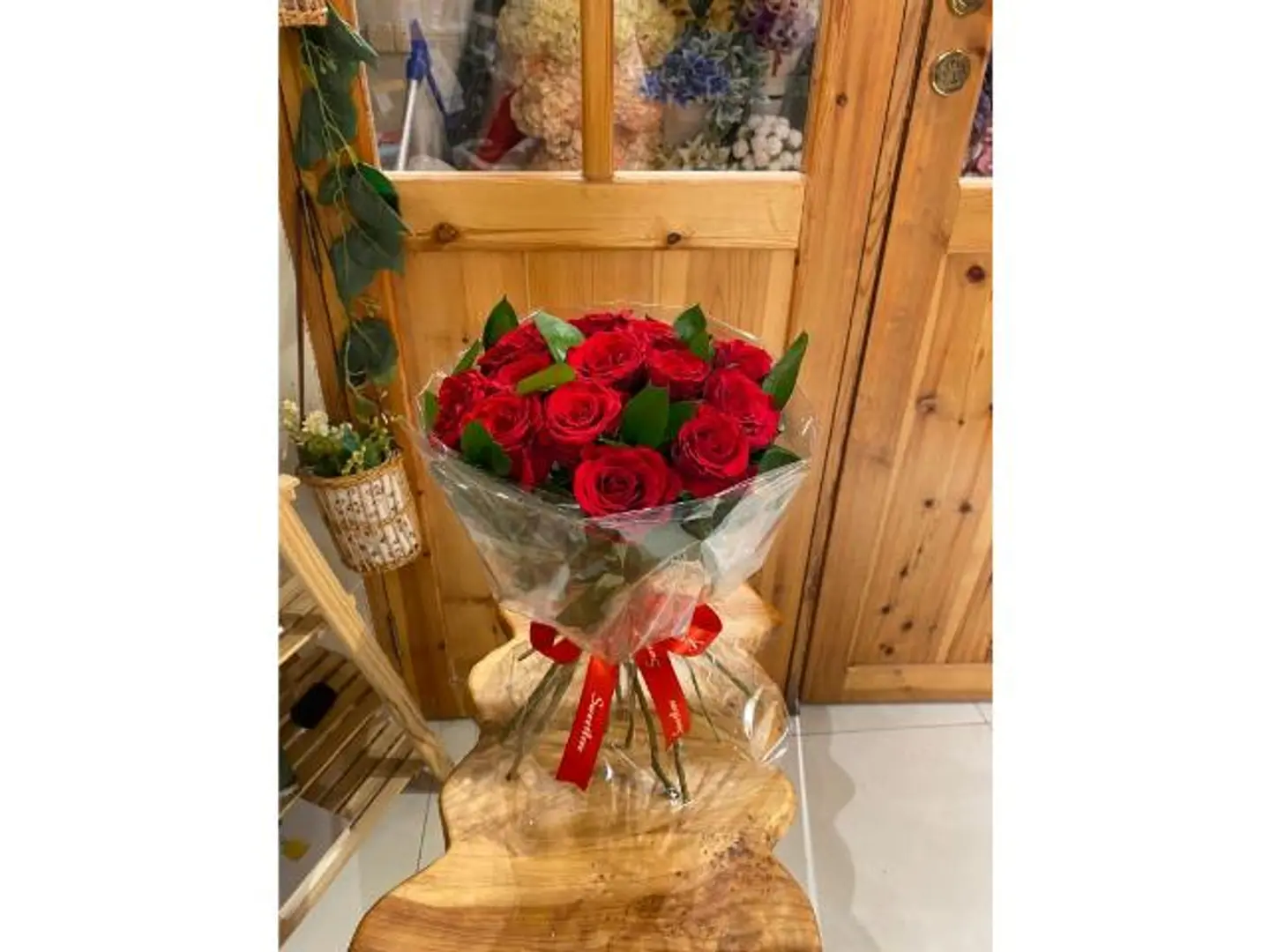 Red Rose Bouquet With Transparent Wrapping