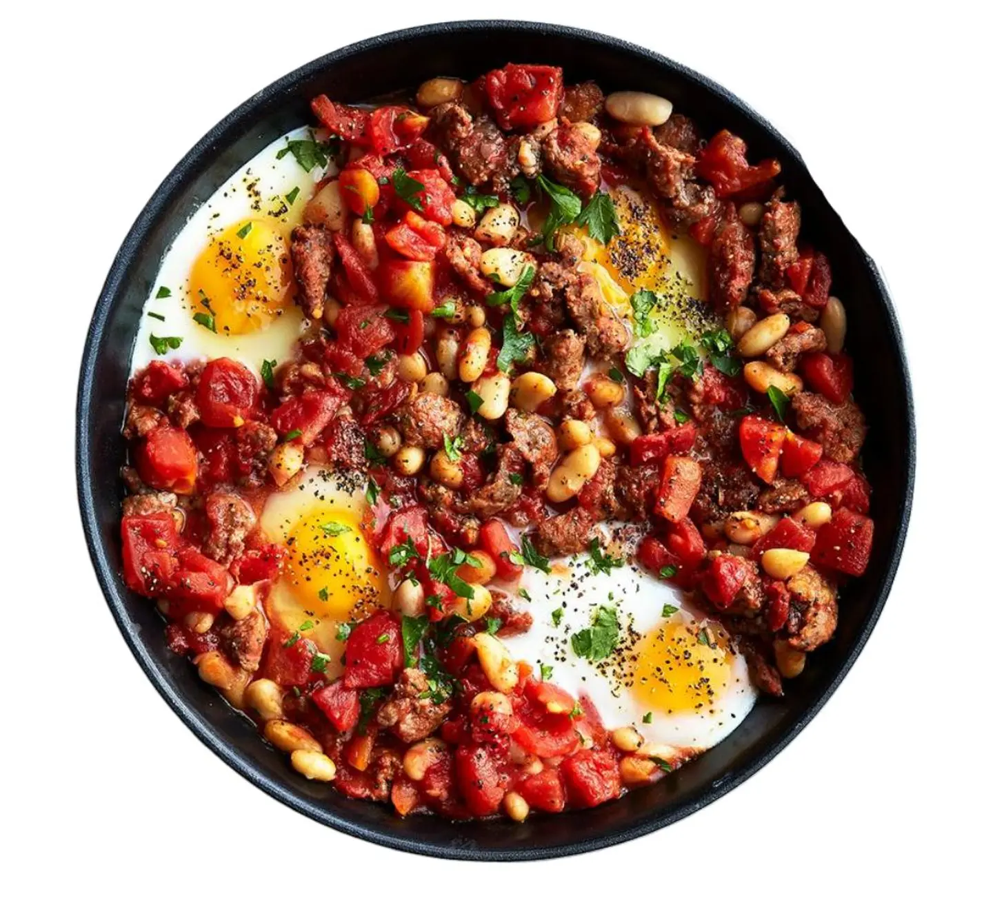 صحن فاصوليا مع البيض