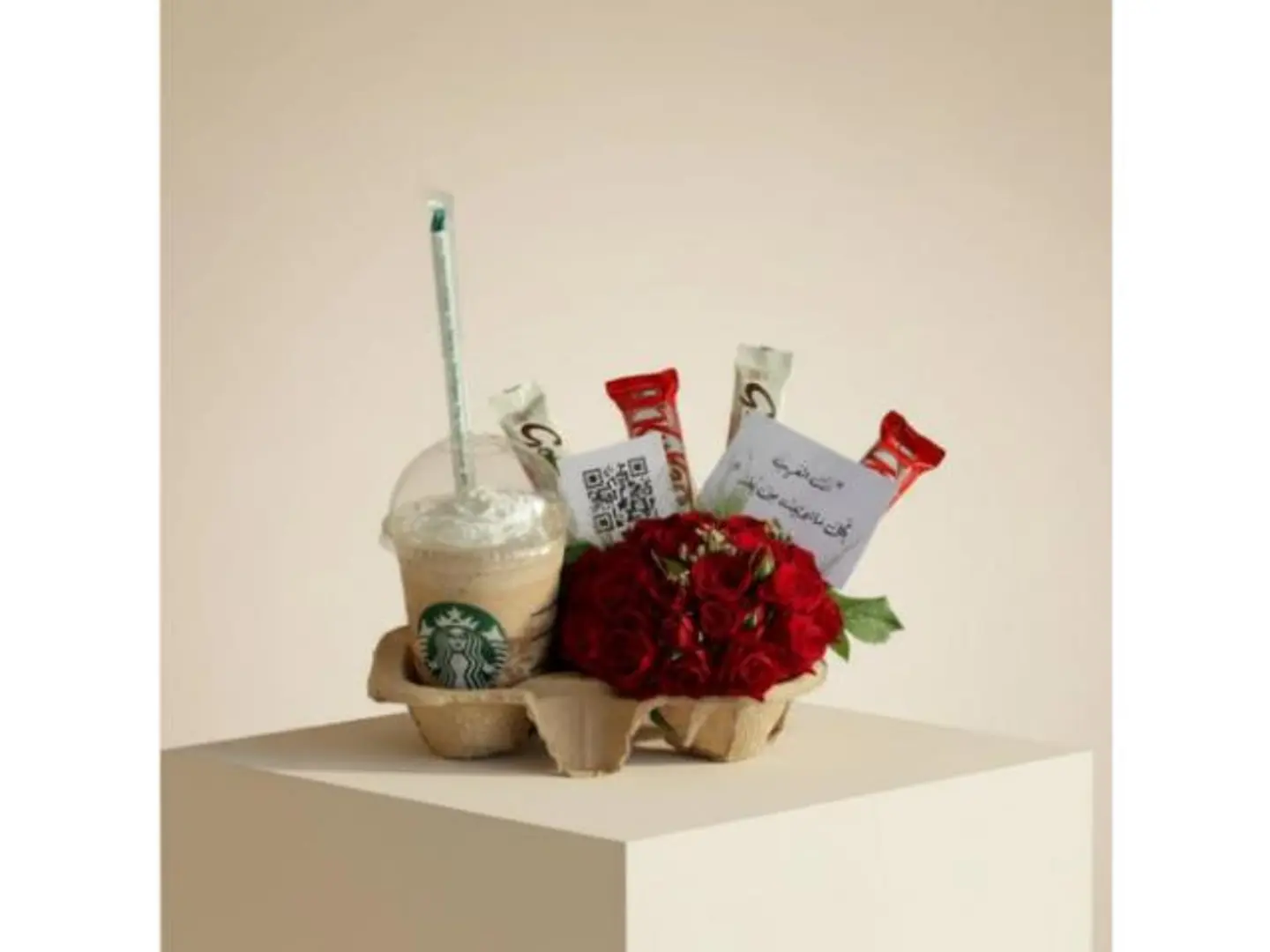 Roses And Coffee With Chocolate Pieces