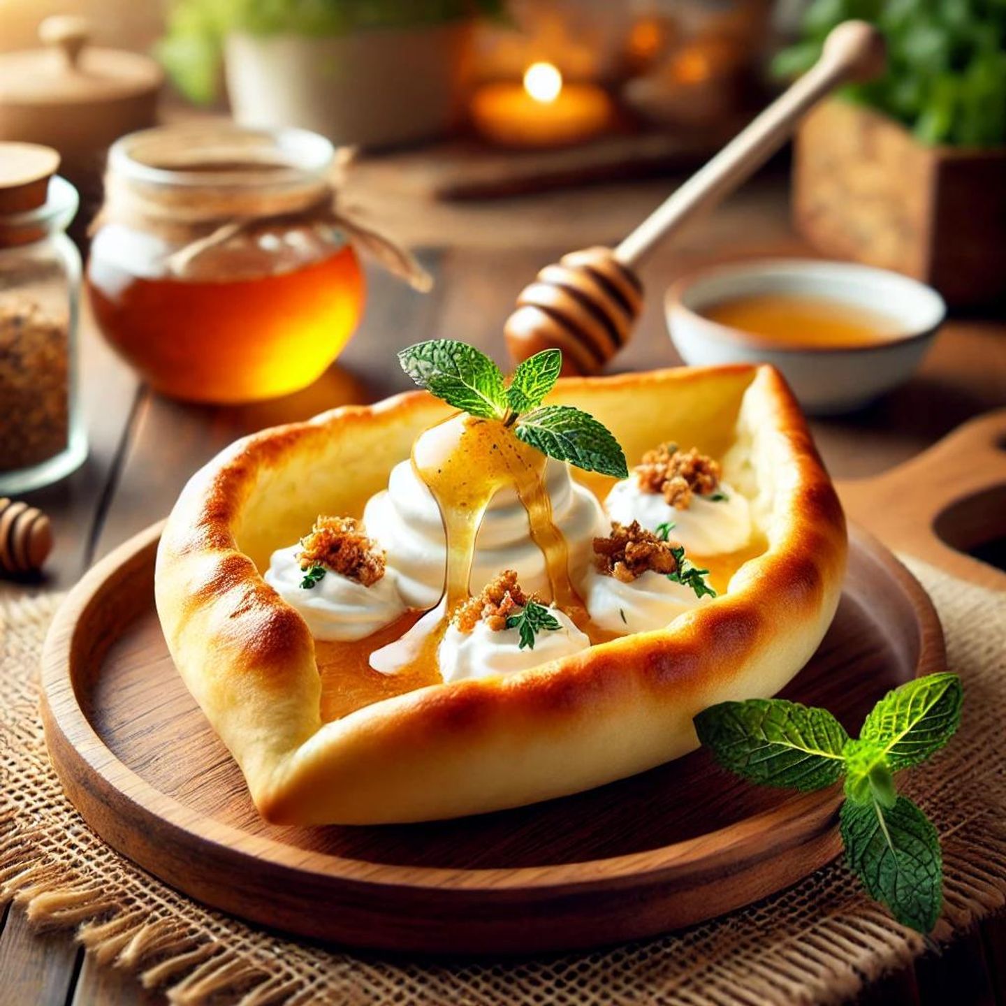 Turkish Labneh Manakeesh With Honey