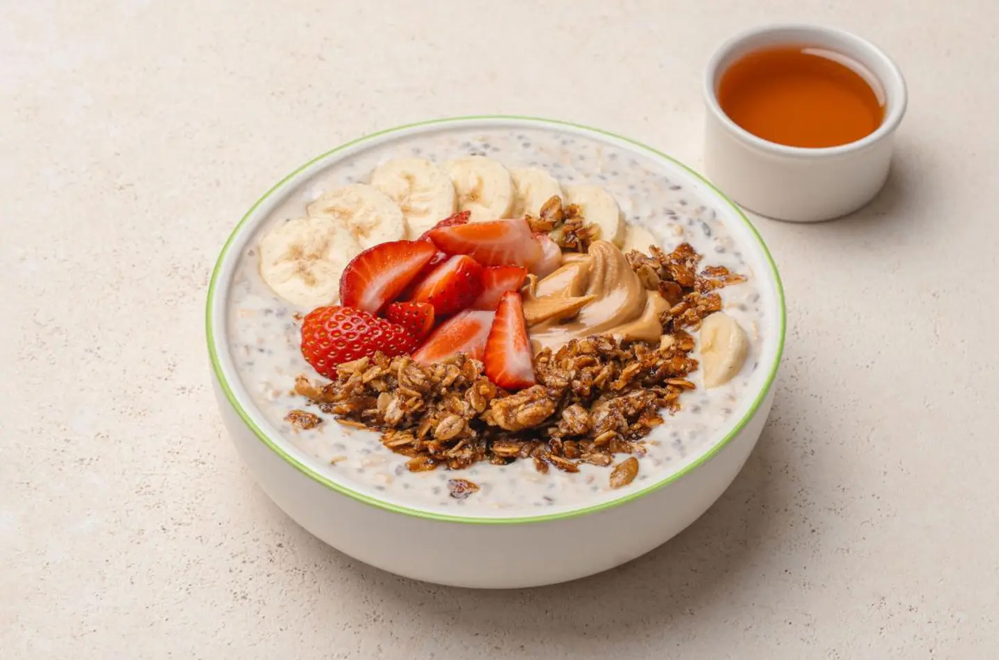 وعاء الشوفان بزبدة الفول السوداني والموز