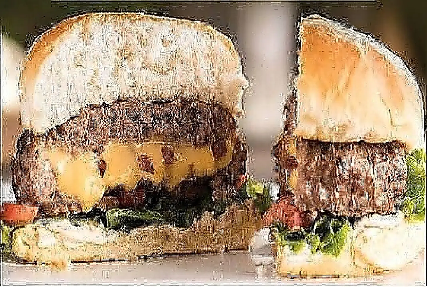 برجر دجاج انفجار محشي جبن دبل