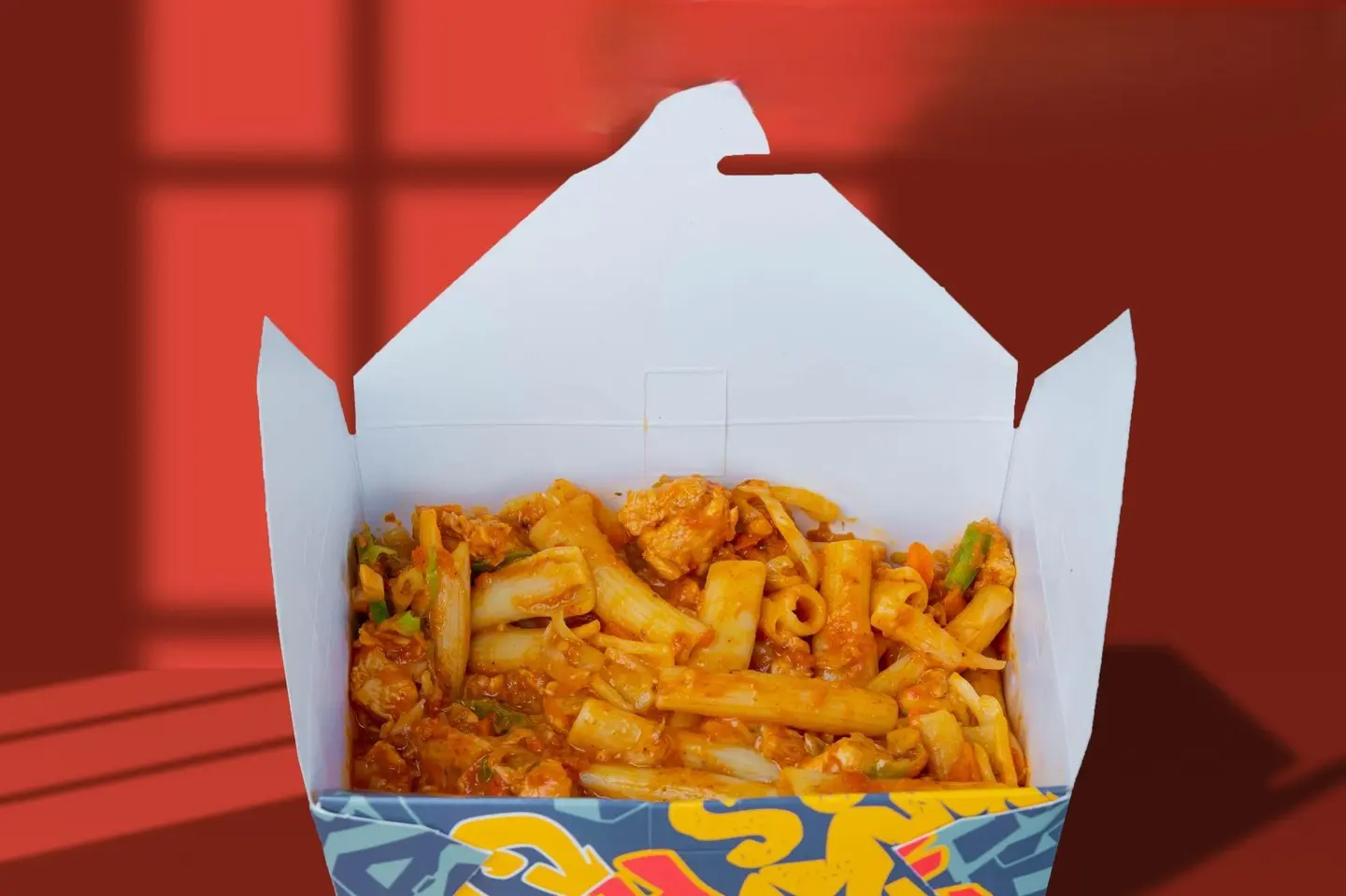 Crazy Chicken With Penne Pasta In Red Sauce