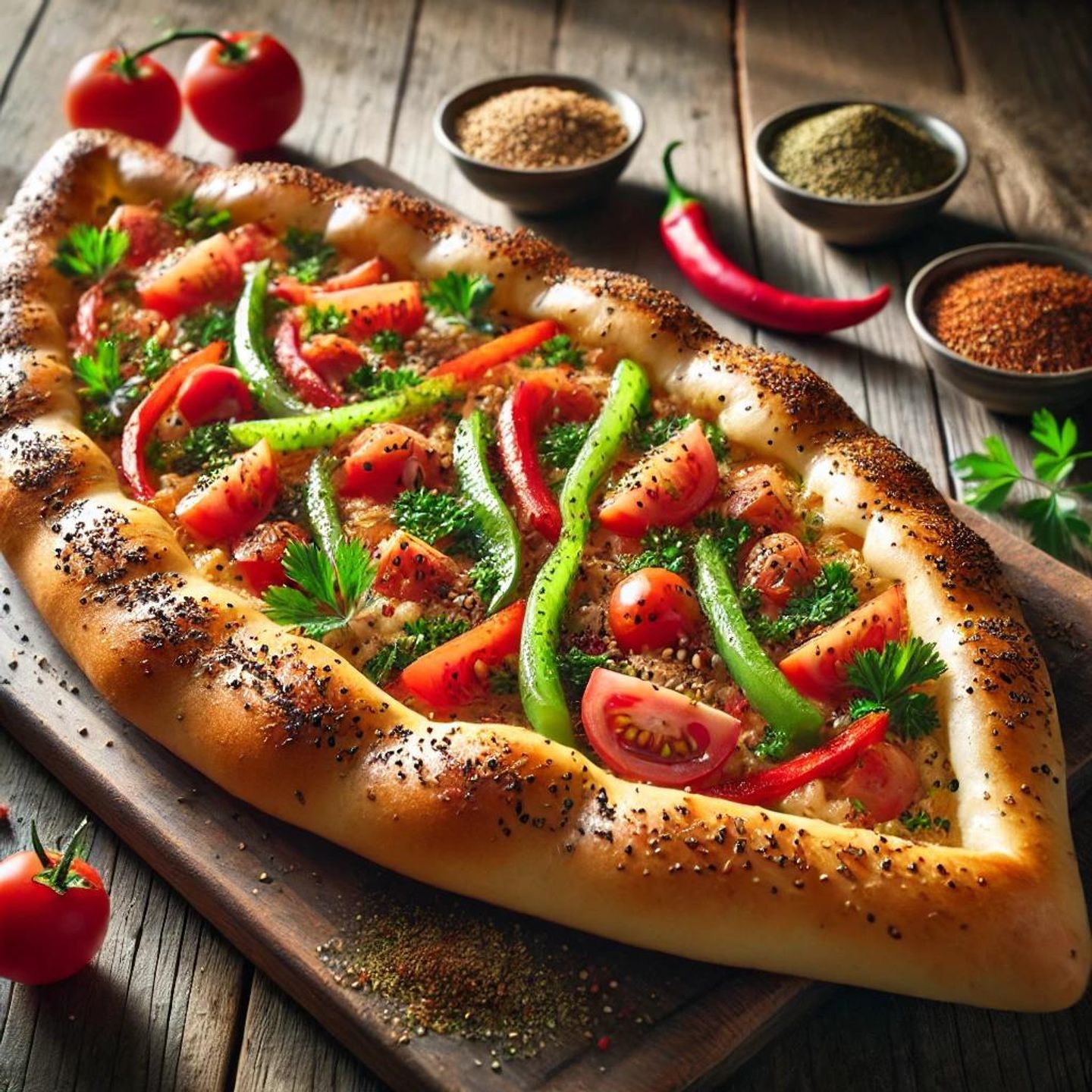 Turkish Zaatar Manakeesh With Vegetables