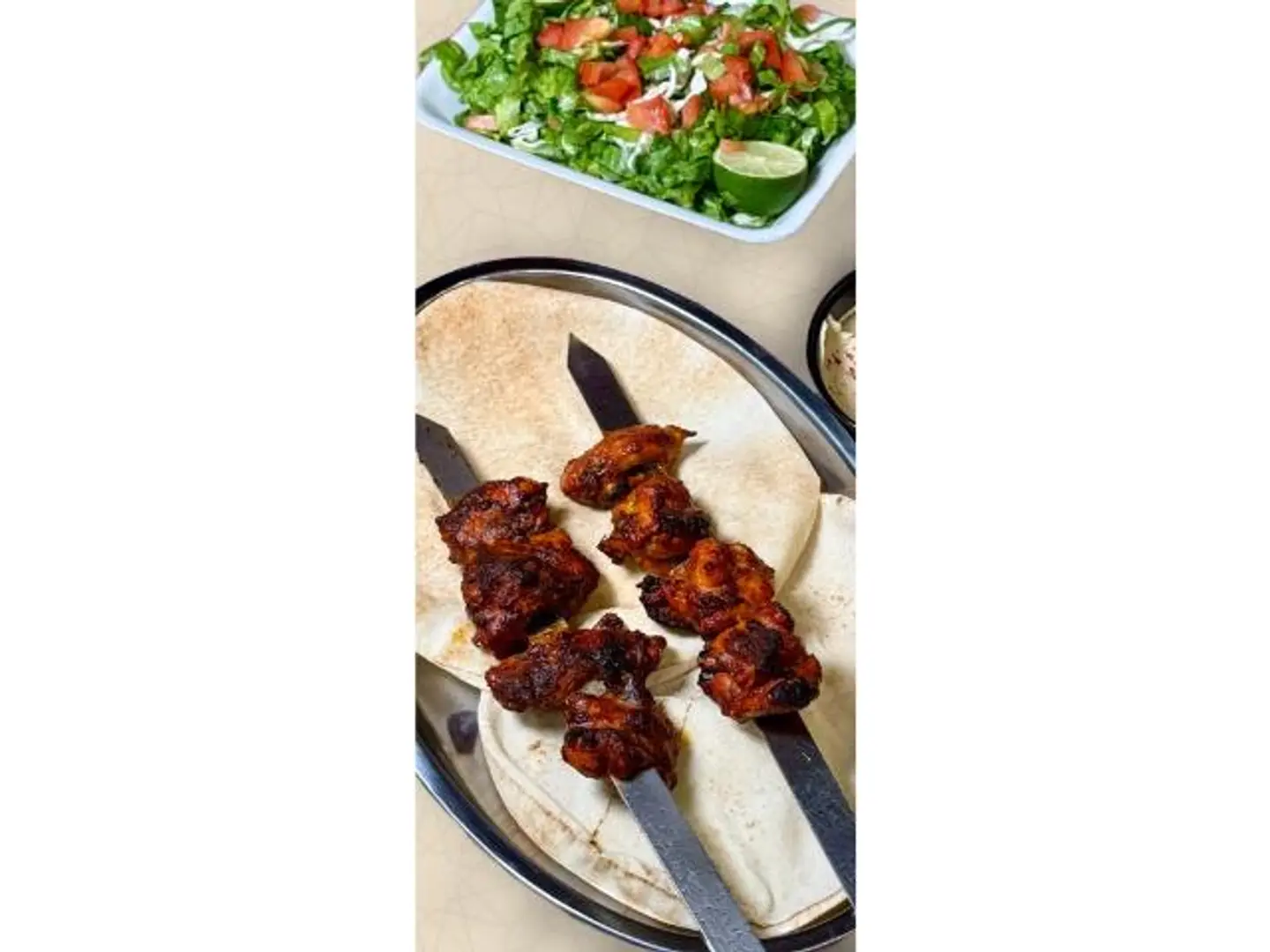 Chicken With Bone Platter 3 Skewers