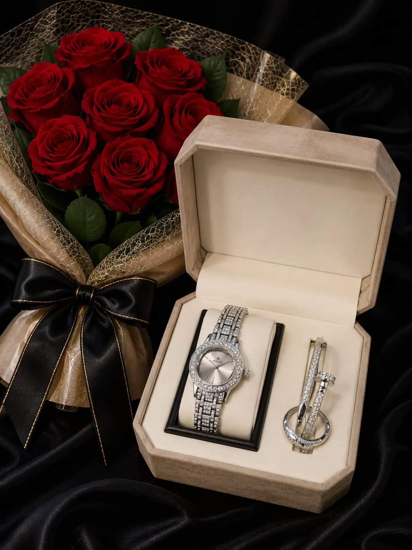 Women's Watch With A Bouquet Of Roses 3