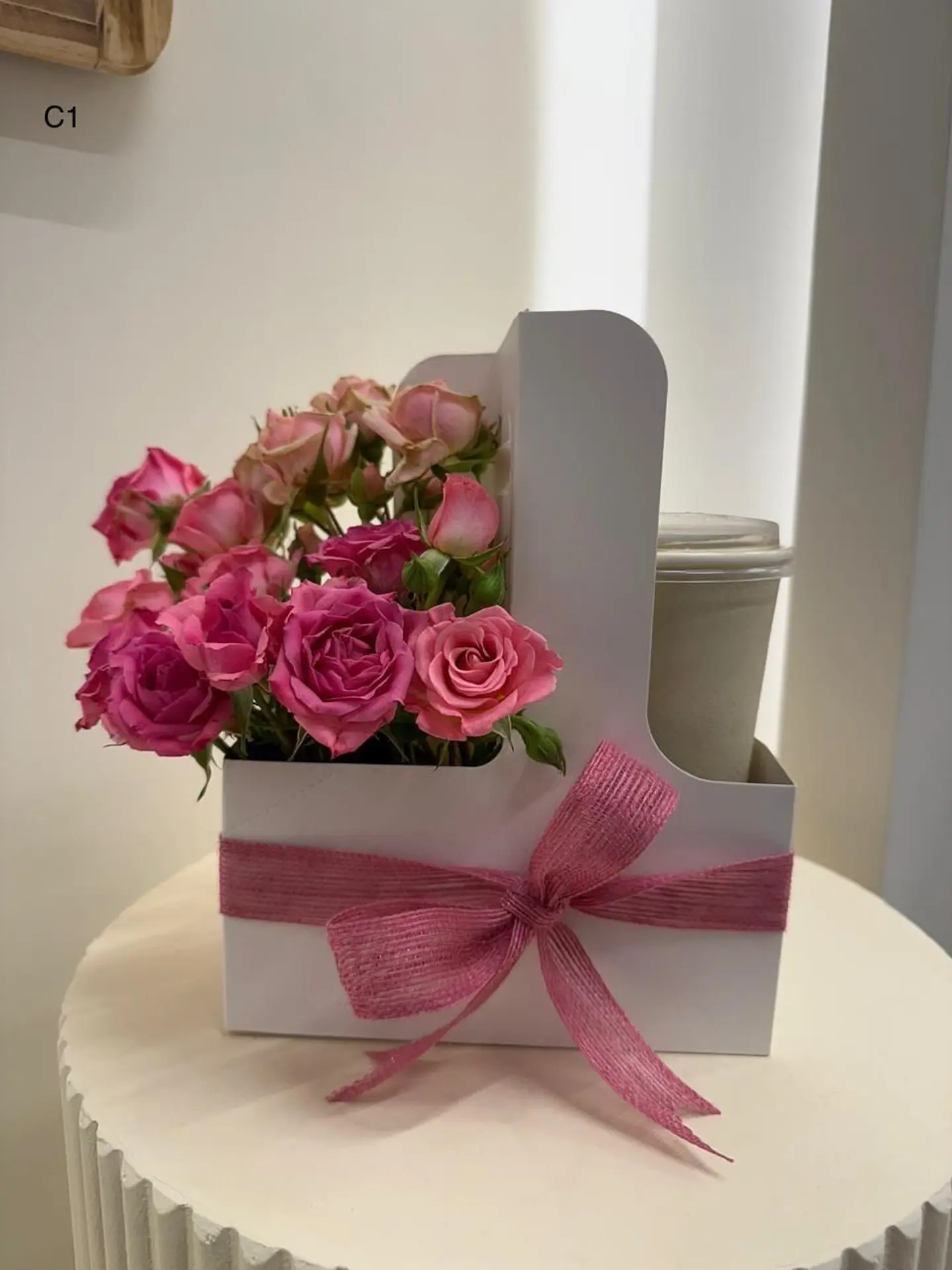 Coffe And Pink Flowers