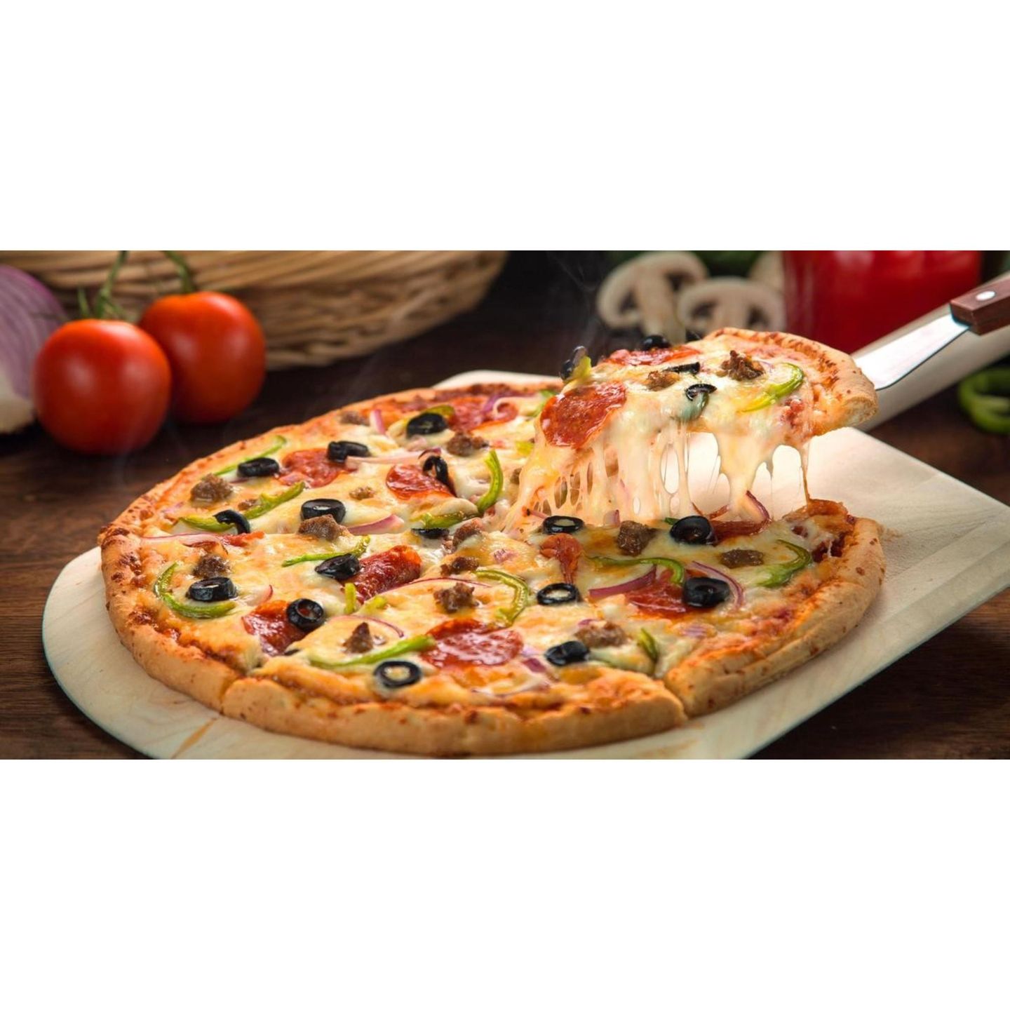 Vegetable Pepperoni Pizza