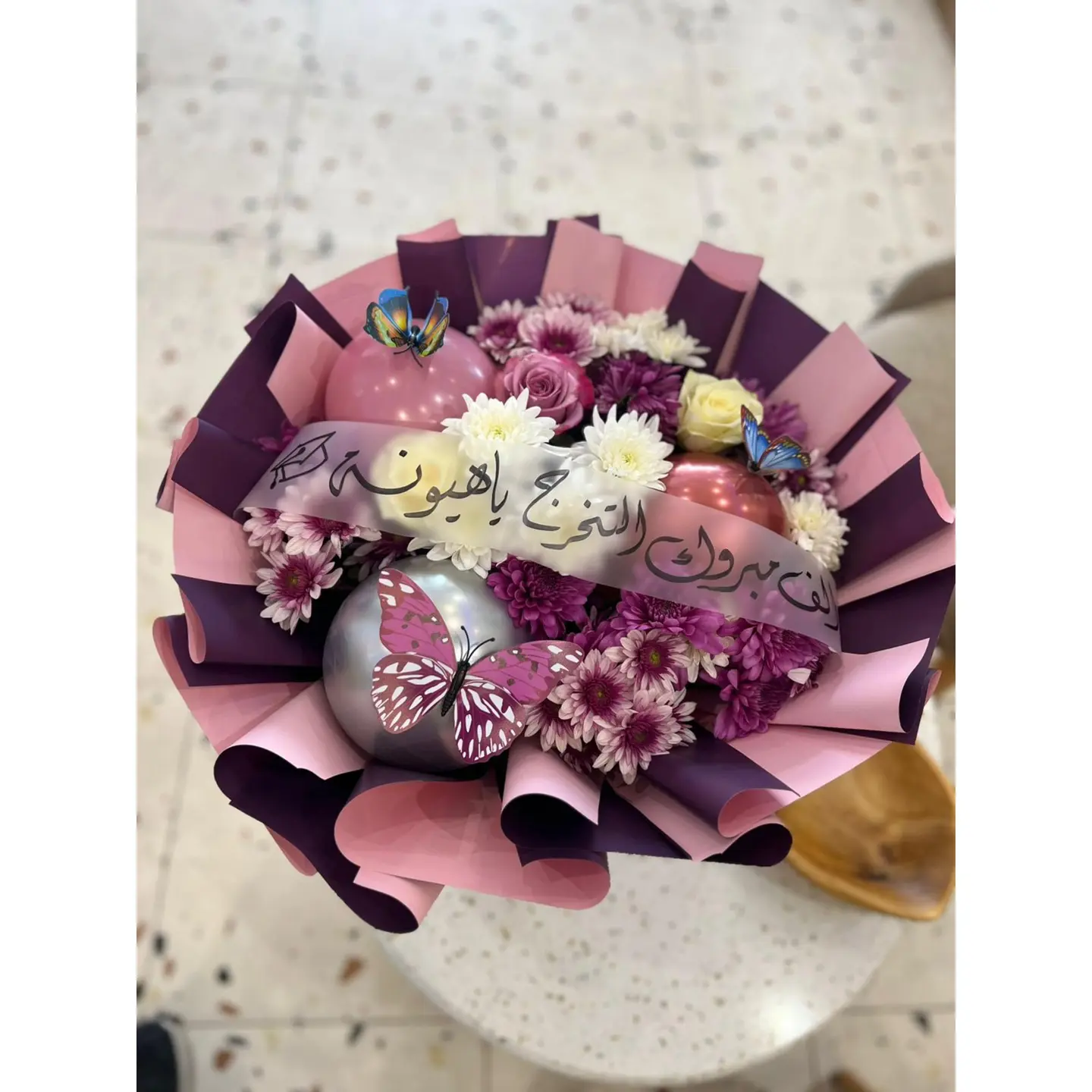 Suitable Bouquet With Natural Pink Roses