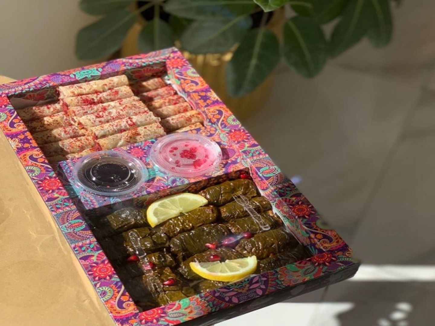 Mix Of Musakhan And Grape Leaves