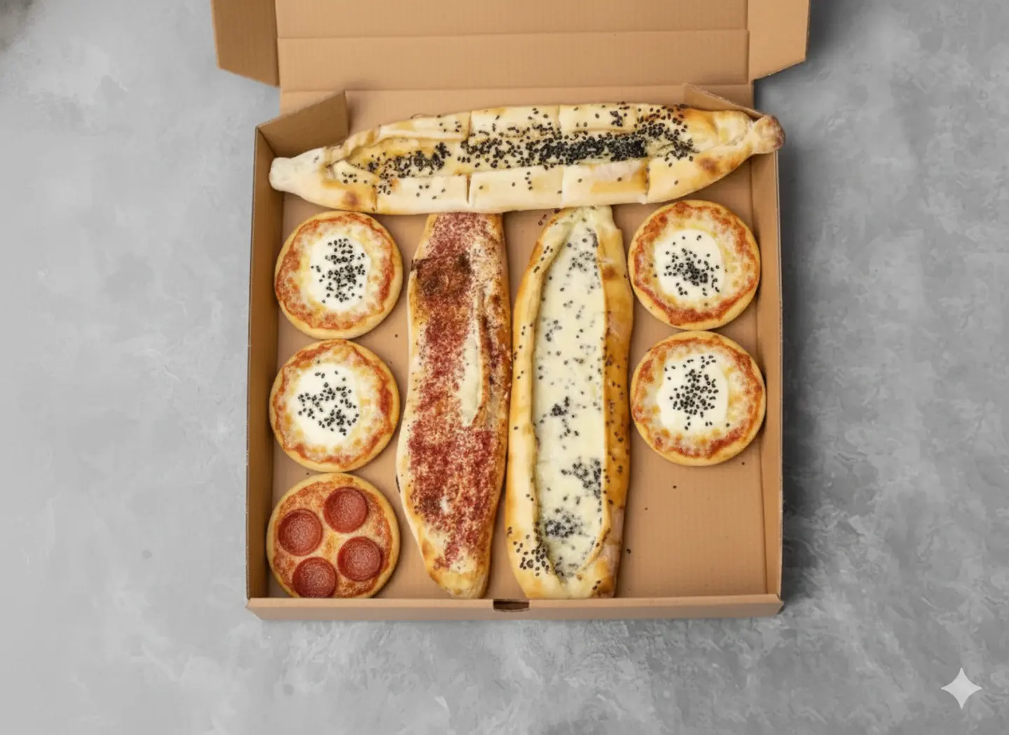 صحن معجنات مشكلة 20 حبه - بالاضافة 4 ميني بيتزا