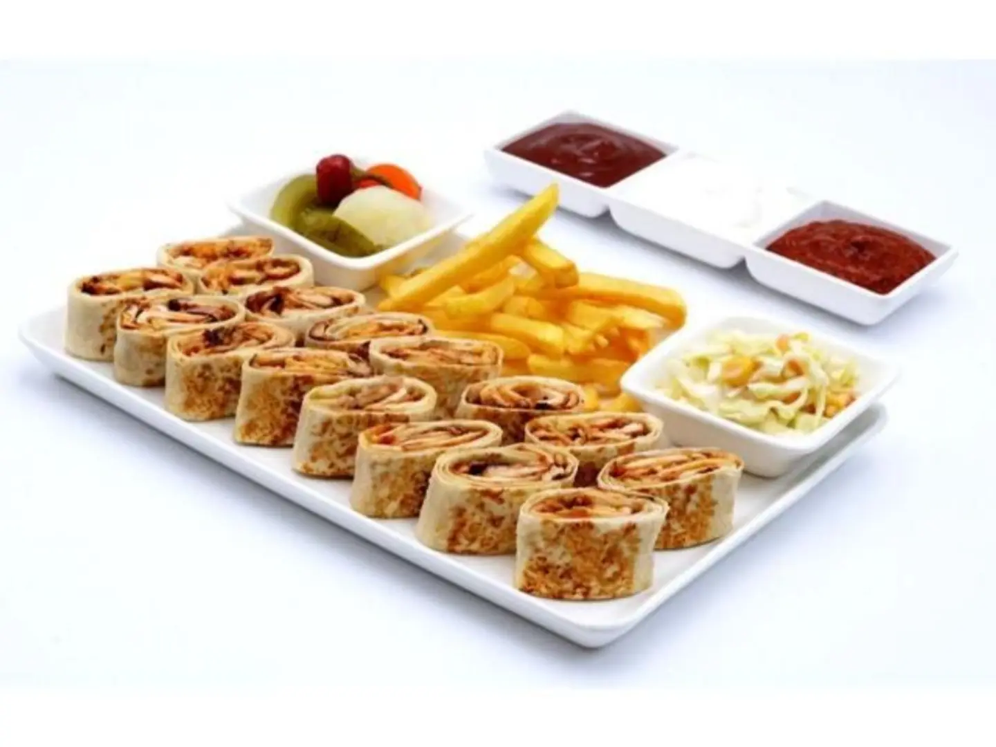 صحن شاورما عربي دبل