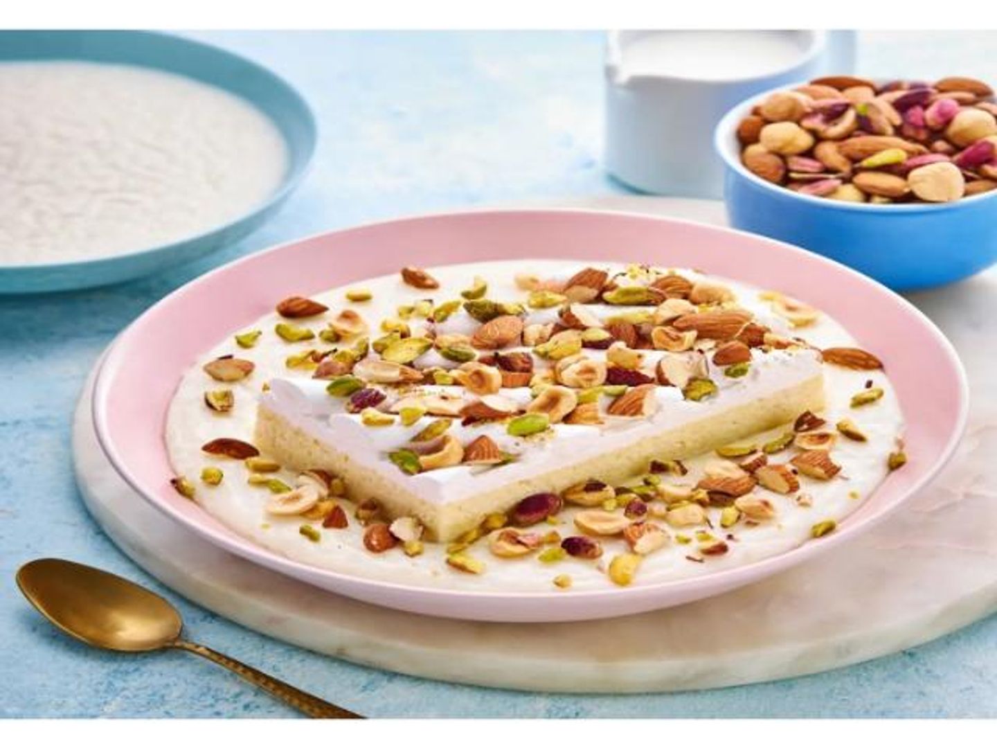 رز بلبن قشطه ومكسرات