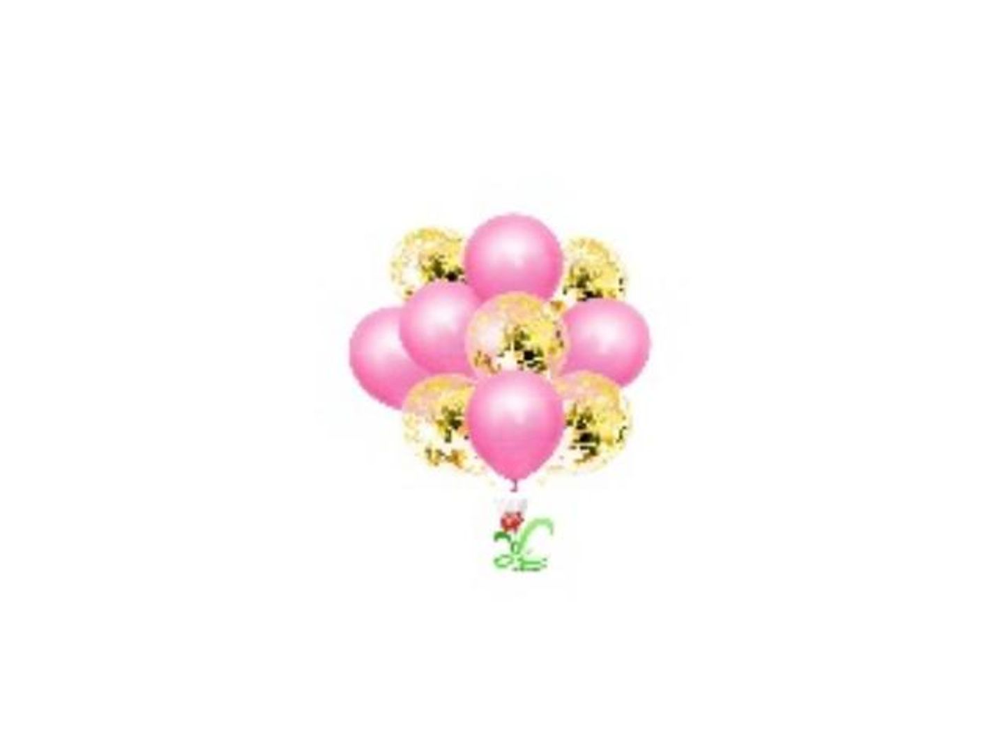 Pink Balloon Bouquet With Glitter