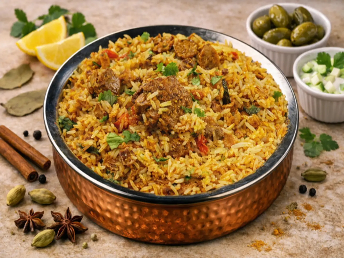 Hyderabadi Beef Biriyani With Bone