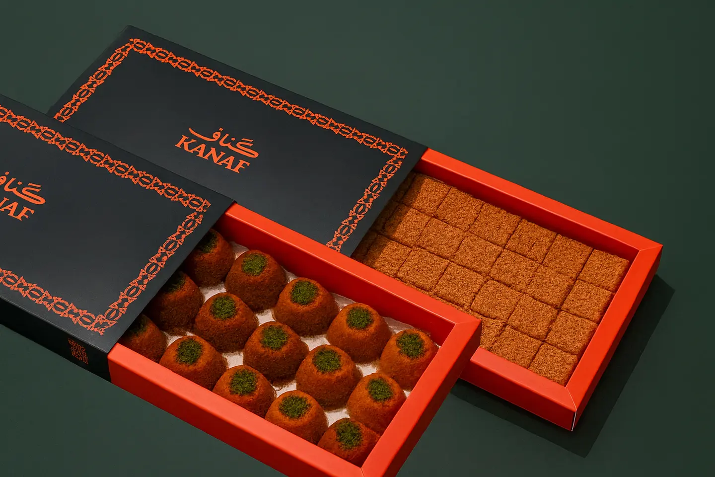 بوكس حليب محموس كبير + بوكس كنافة ميني جبنة