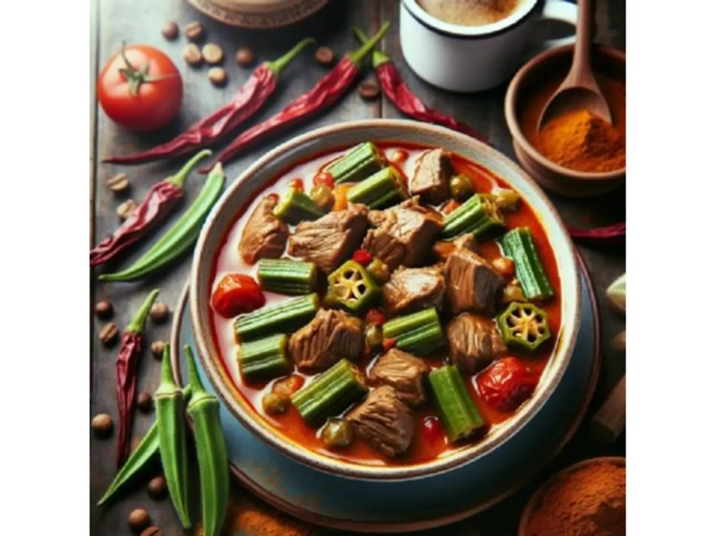 طاجن بامية باللحمة