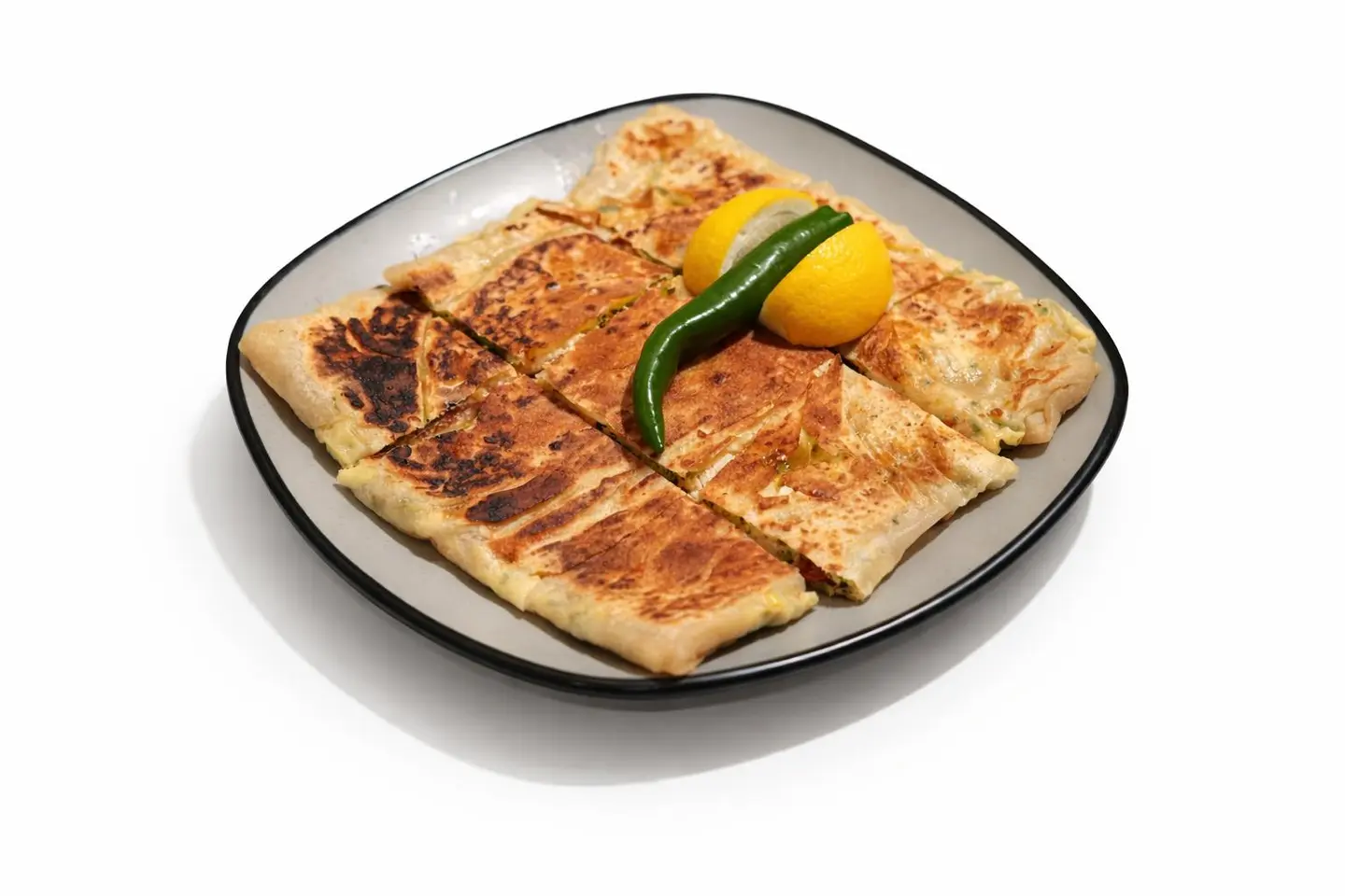 Vegetable Mutabbak With White Cheese