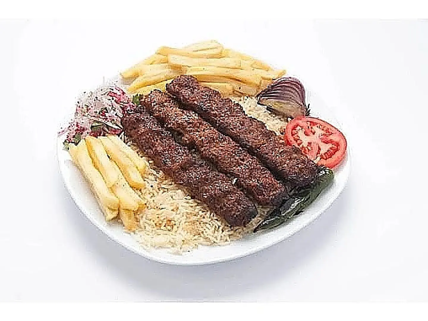 كباب لحم مع رز