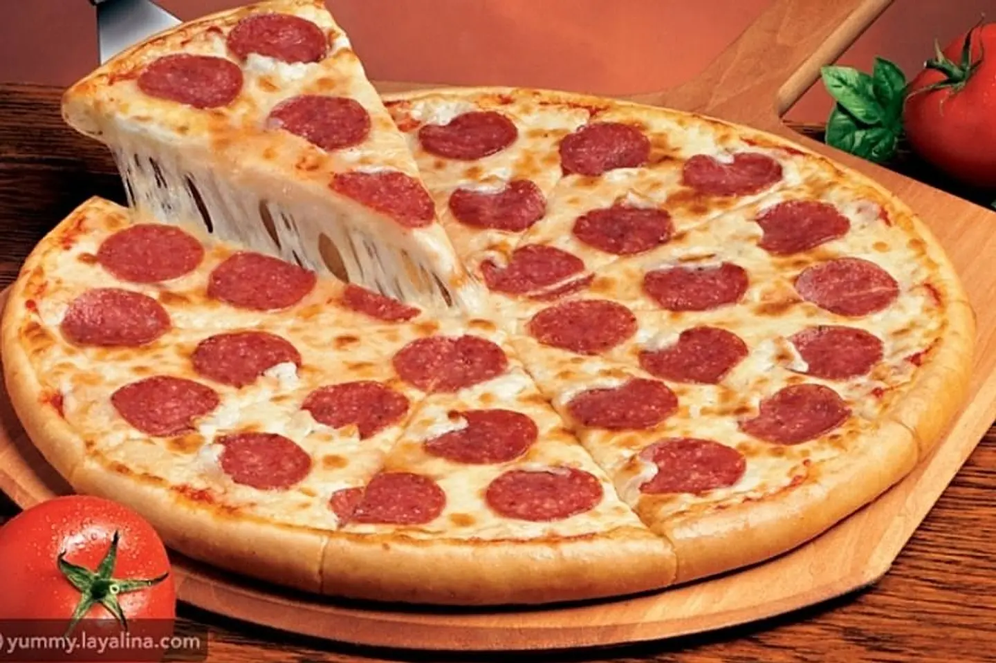 Pepperoni Pizza With Melted Cheese