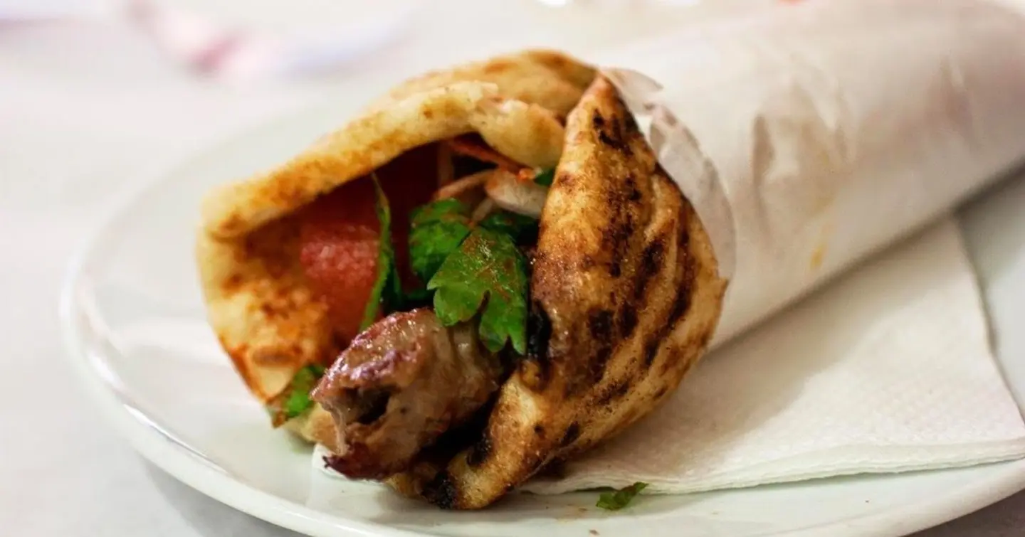Meat Kabbab With Hummus Sandwich