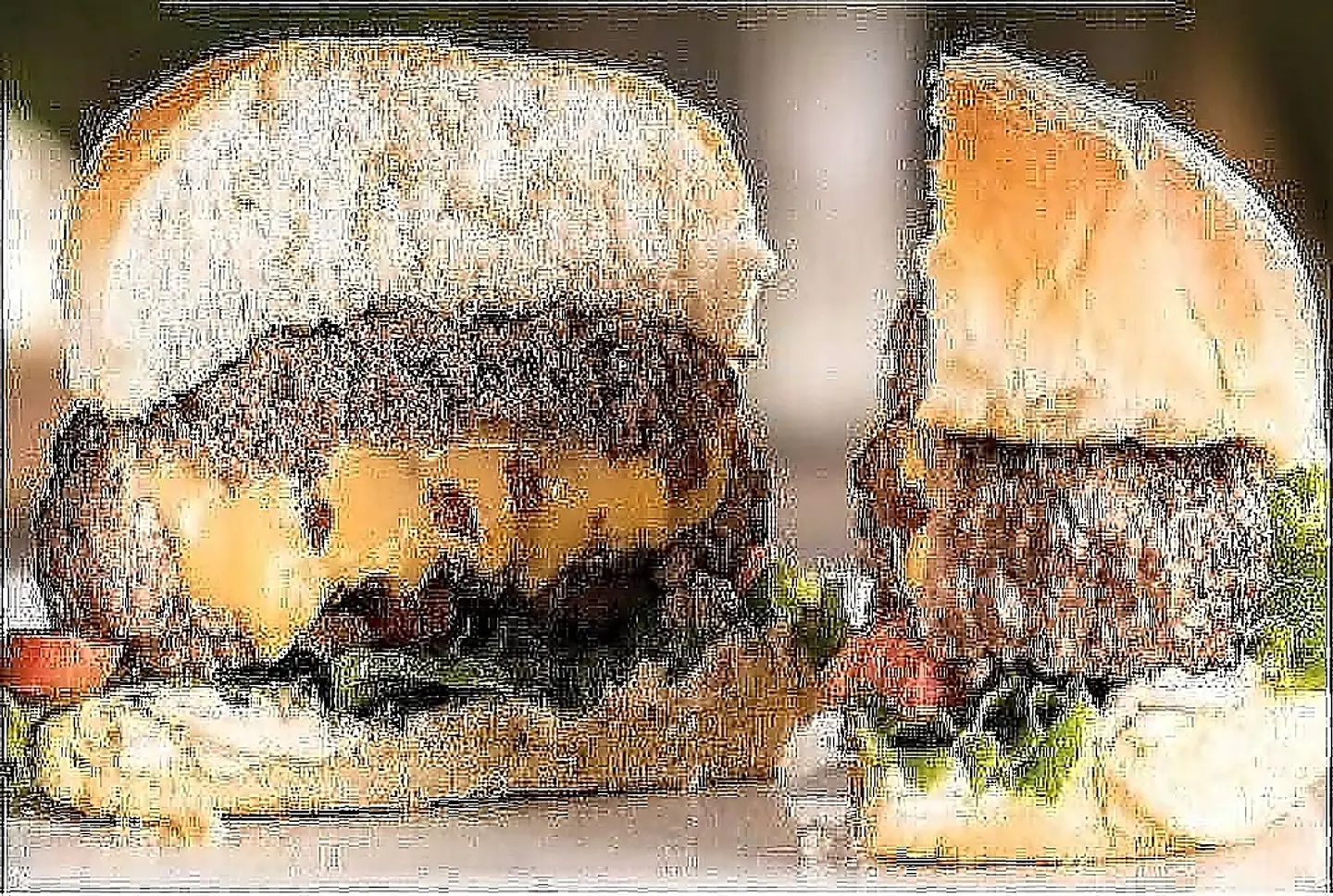 برجر دجاج انفجار محشي جبن دبل