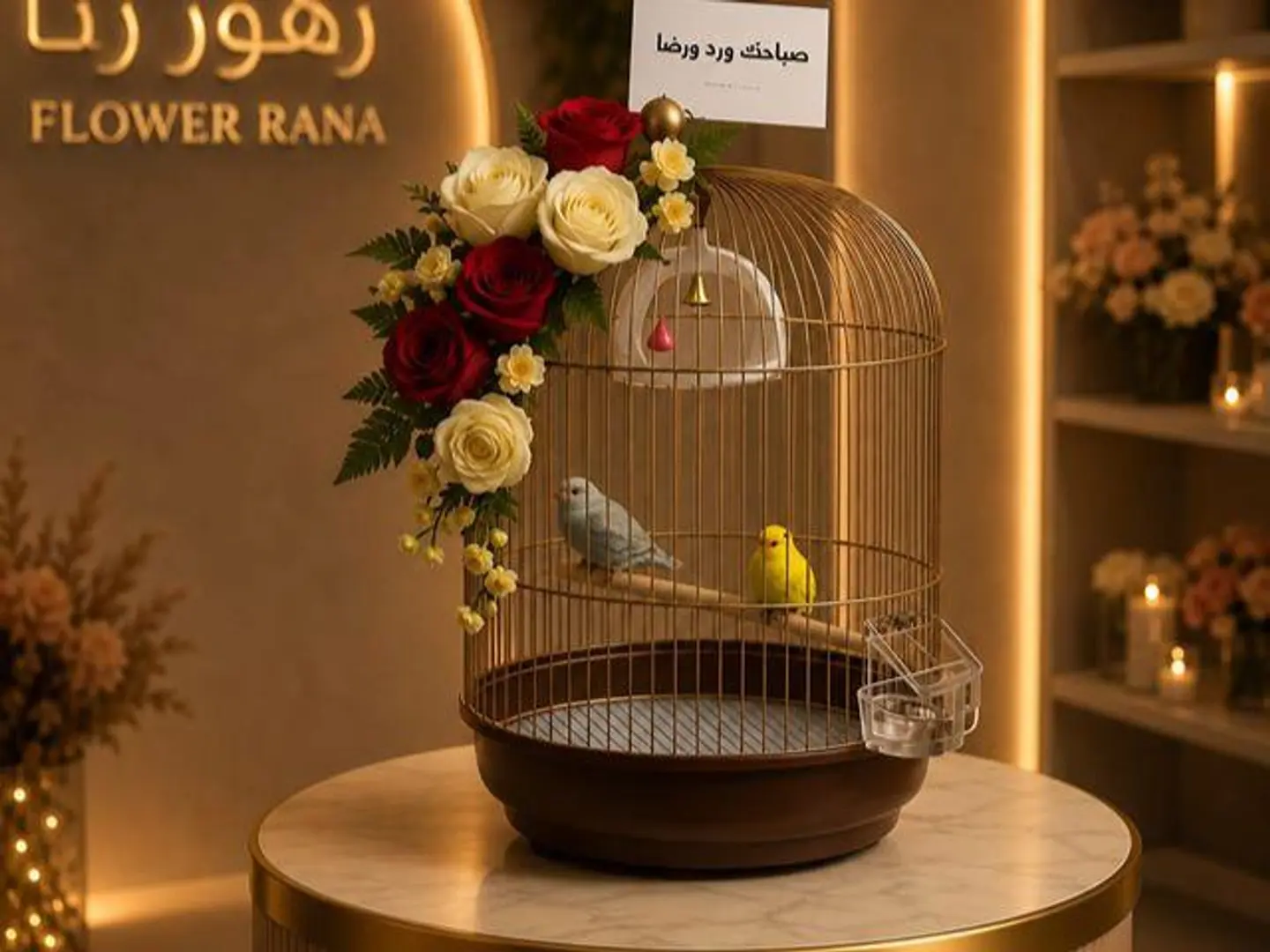 Lovebirds With Roses 4