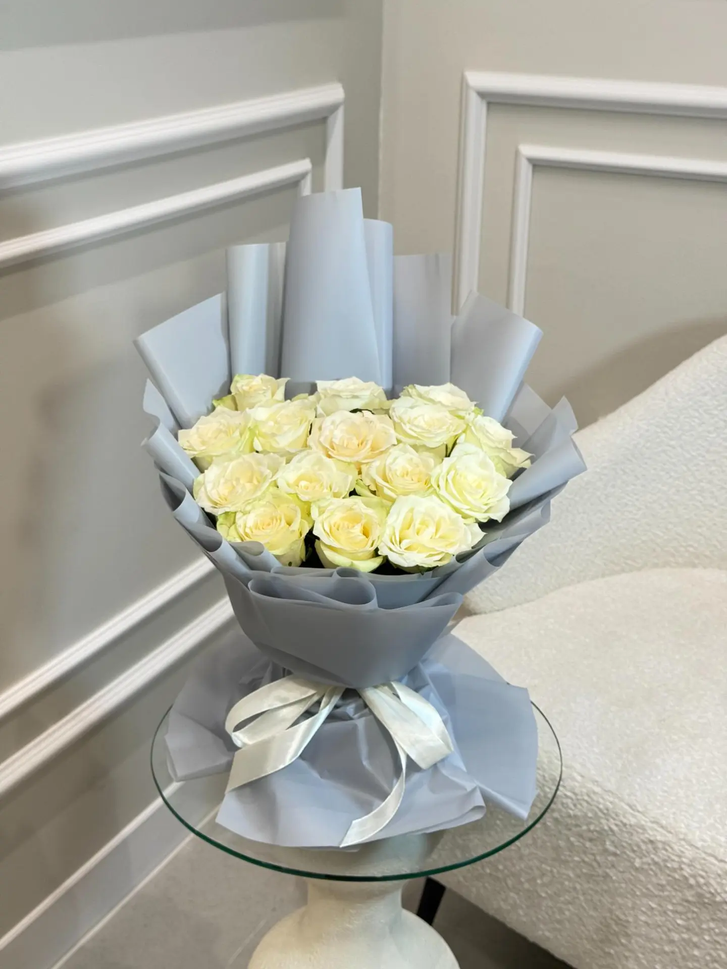 Natural White Rose Bouquet 19