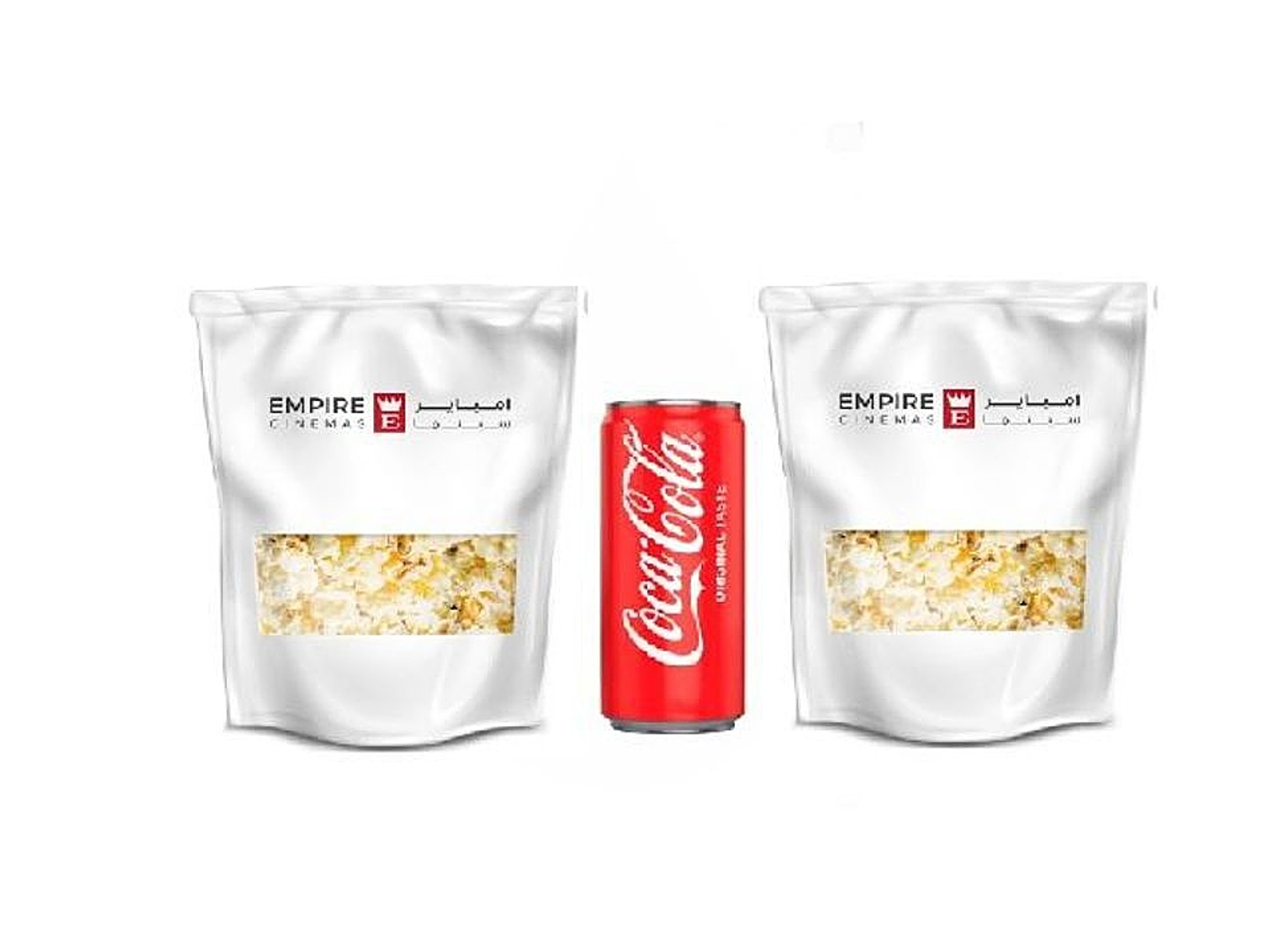 بوبوكورن مع مشروب غازي