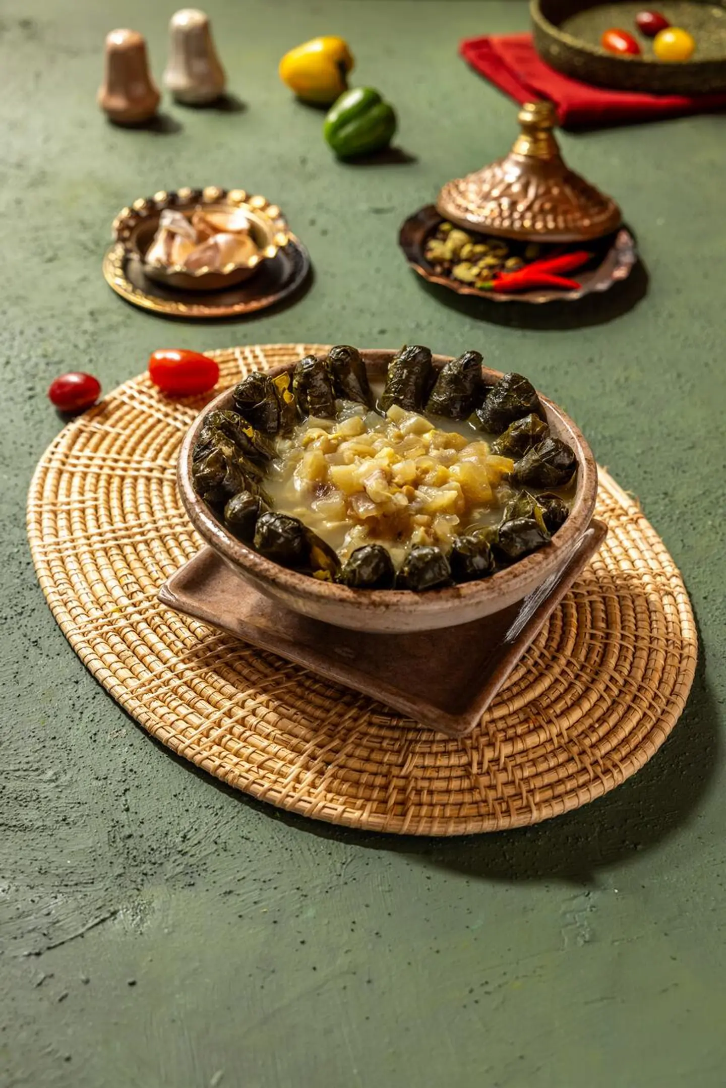 Vine Leaves With Shin Of Beef Tajin Or Served Vine Leaves With Shin Of Beef Oven
