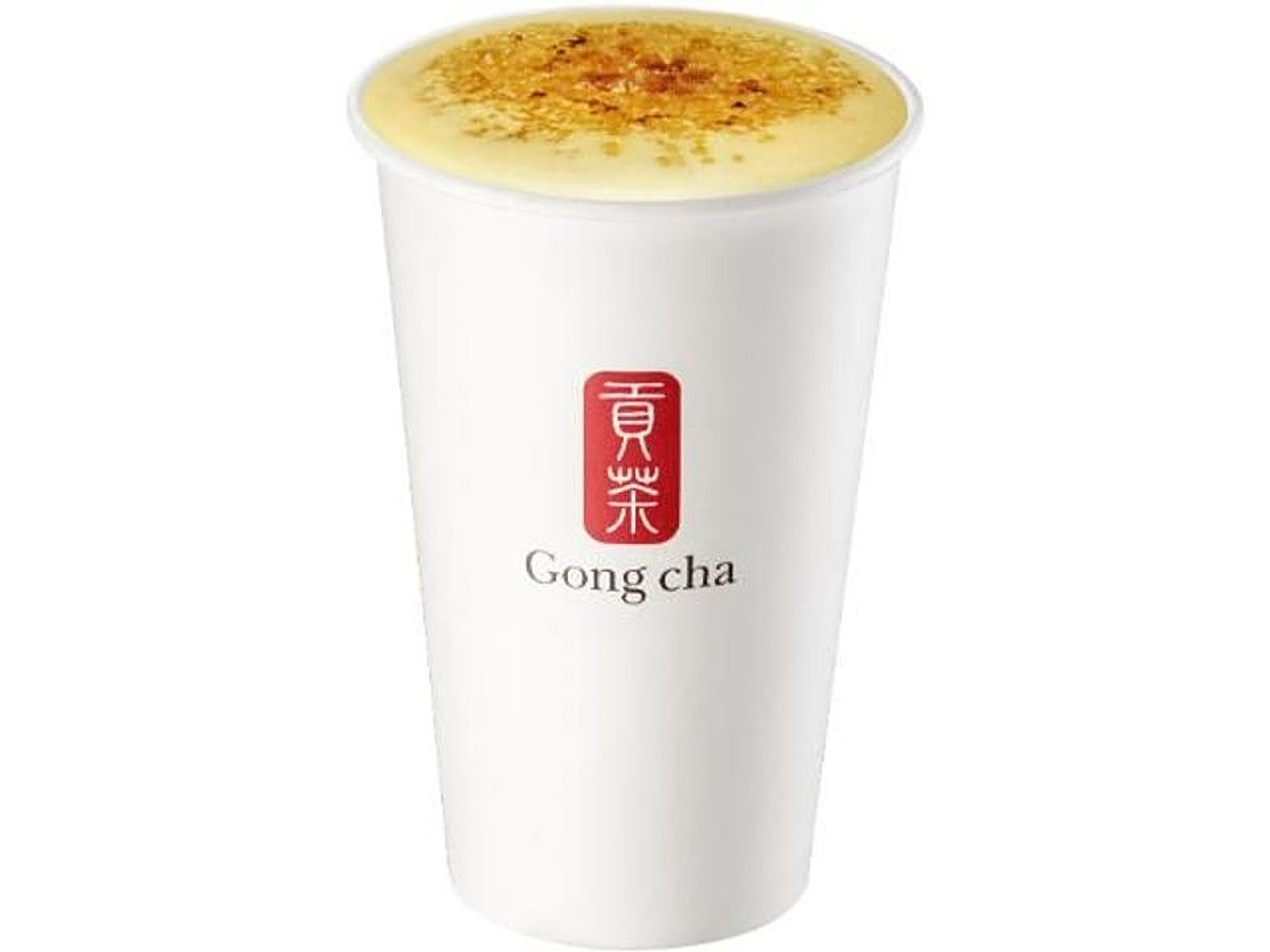 شاي حليب بالسكر البني ورغوة الكريم برولييه والبوبا ساخن