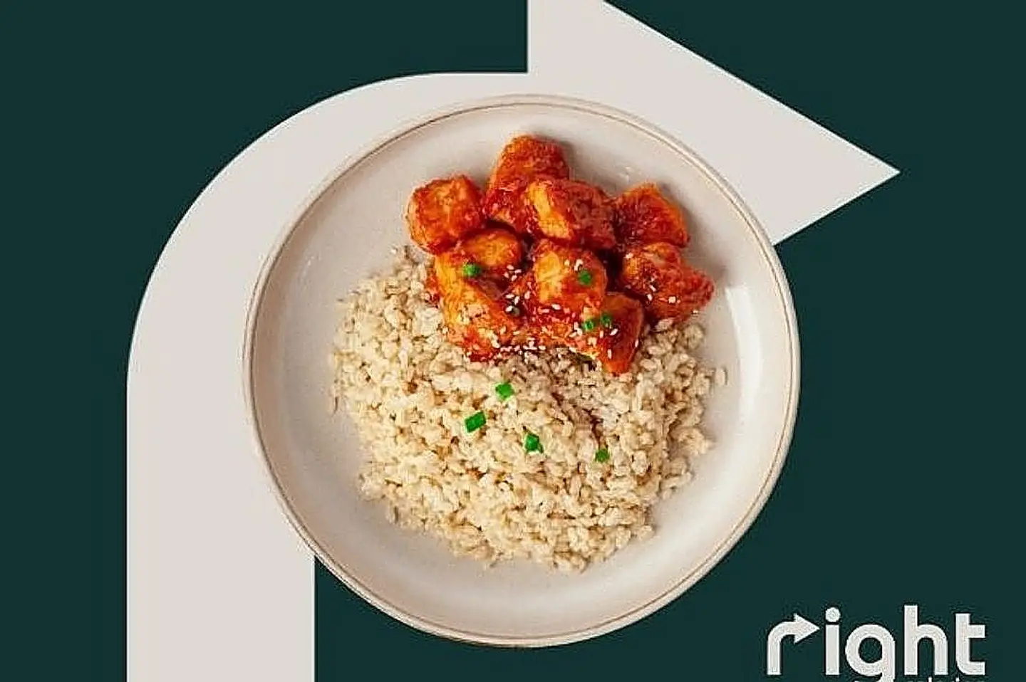 دجاج بالسمسم مع أرز بني