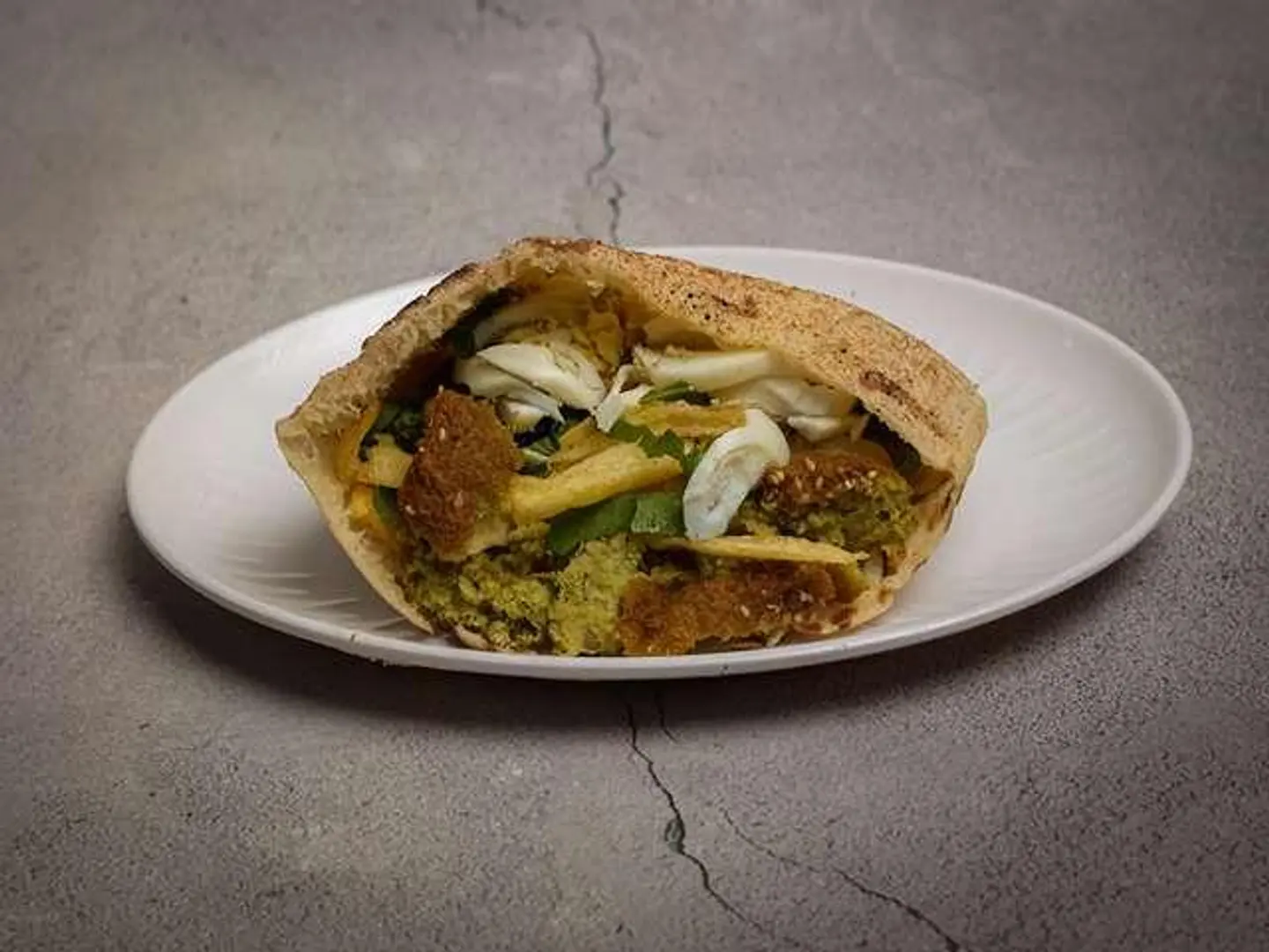 Falafel With Egg Sandwich